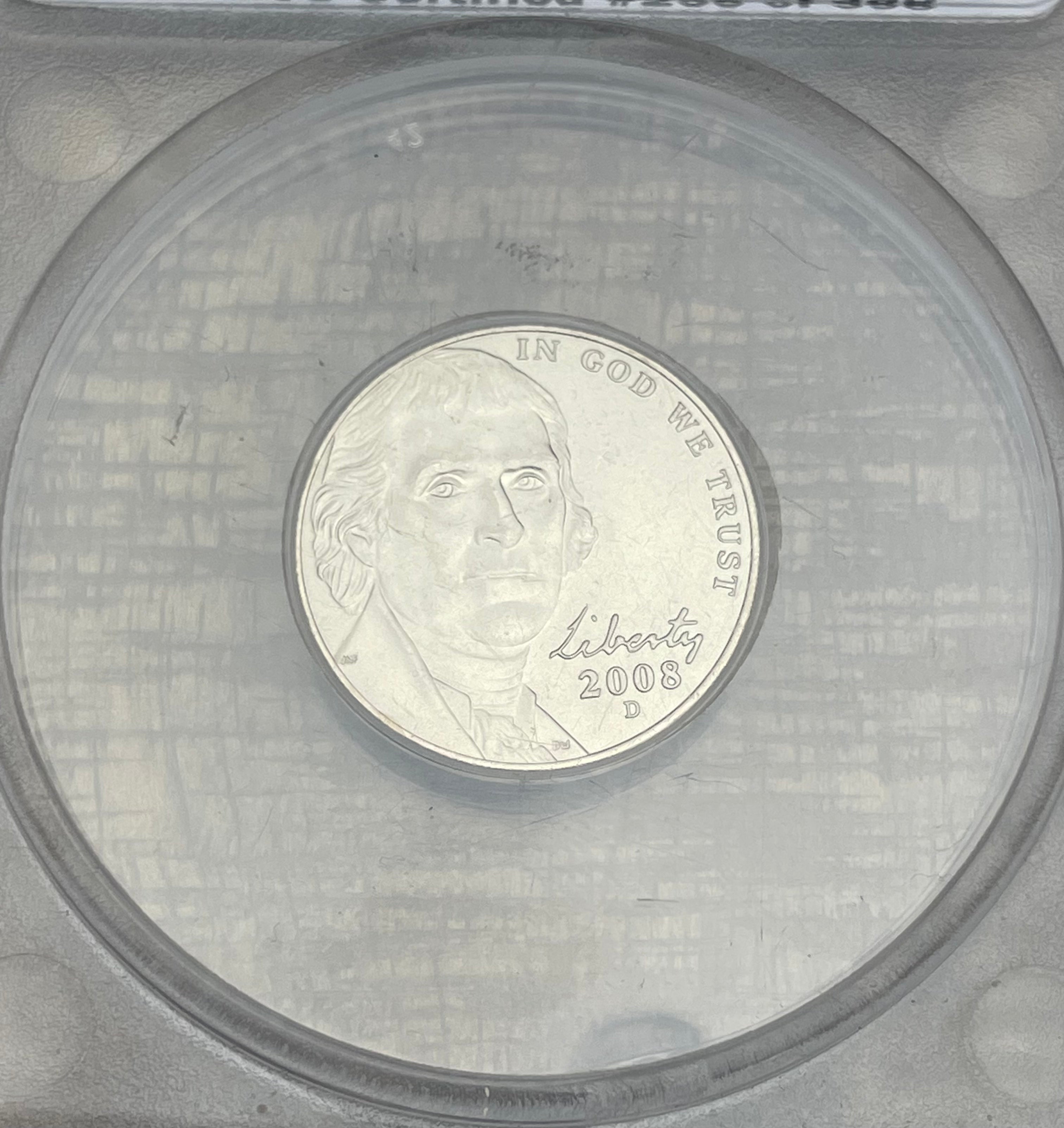 2008-D 5C US Jefferson Nickel ~ ANACS-SP69~ 28 coin Satin Finish Set~ A First Strike Coin
