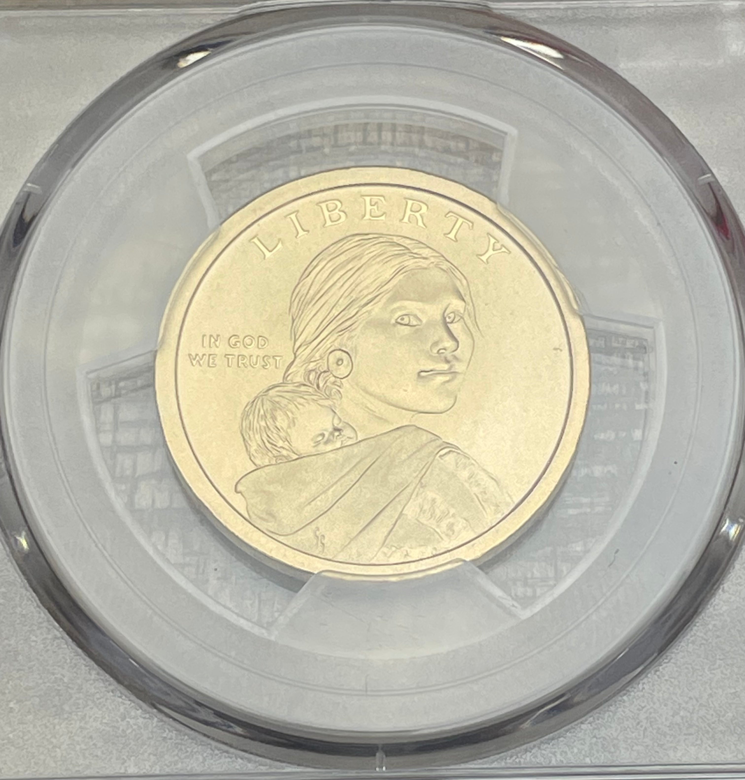 2017-S $1 US Sacagawea Dollar~Native American Enhanced Unc Set~ First Day of Issue-Denver ANA ~ PCGS SP70