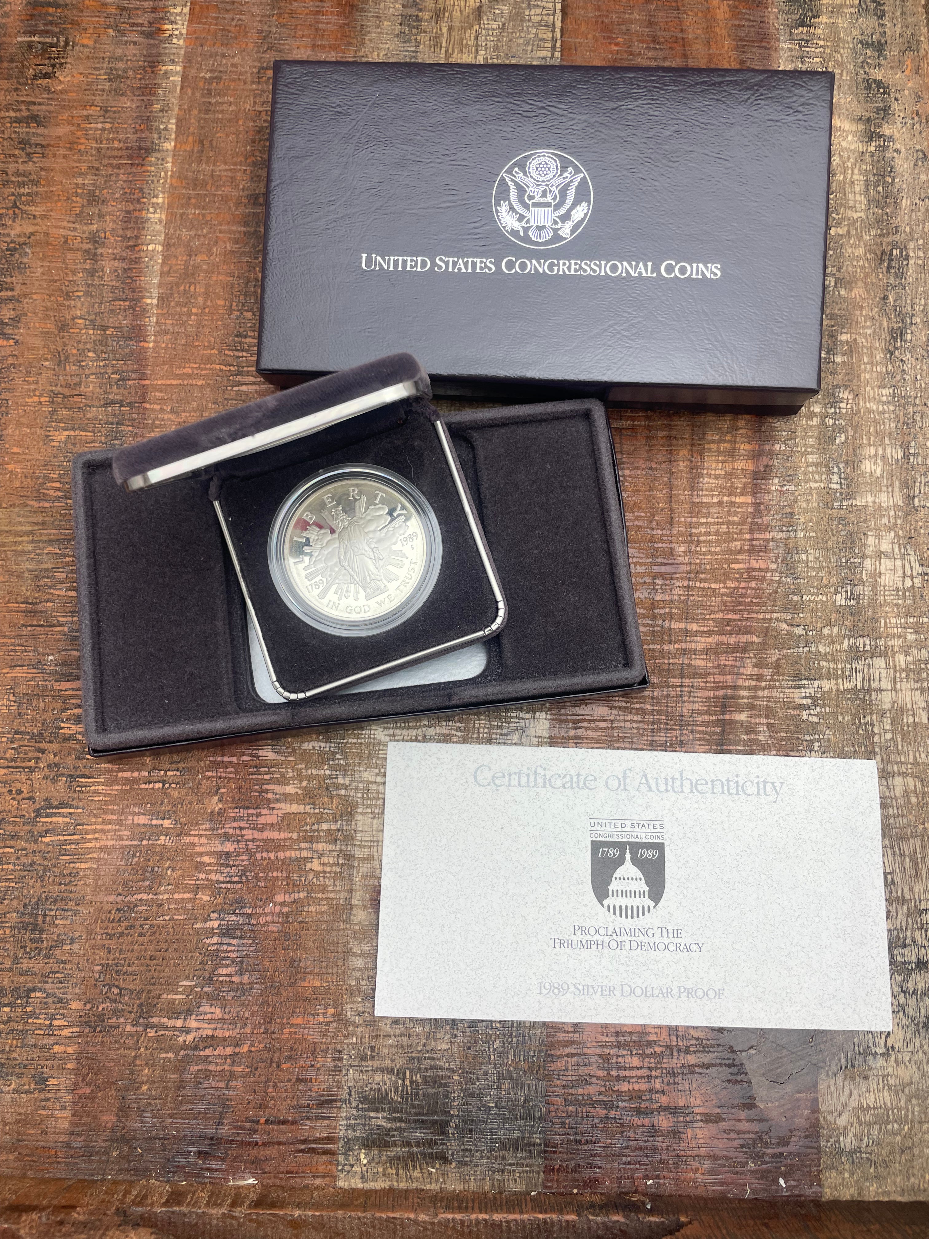 1989 - US Mint Congressional Commemorative Dollar Proof Coin ~ OGP with COA