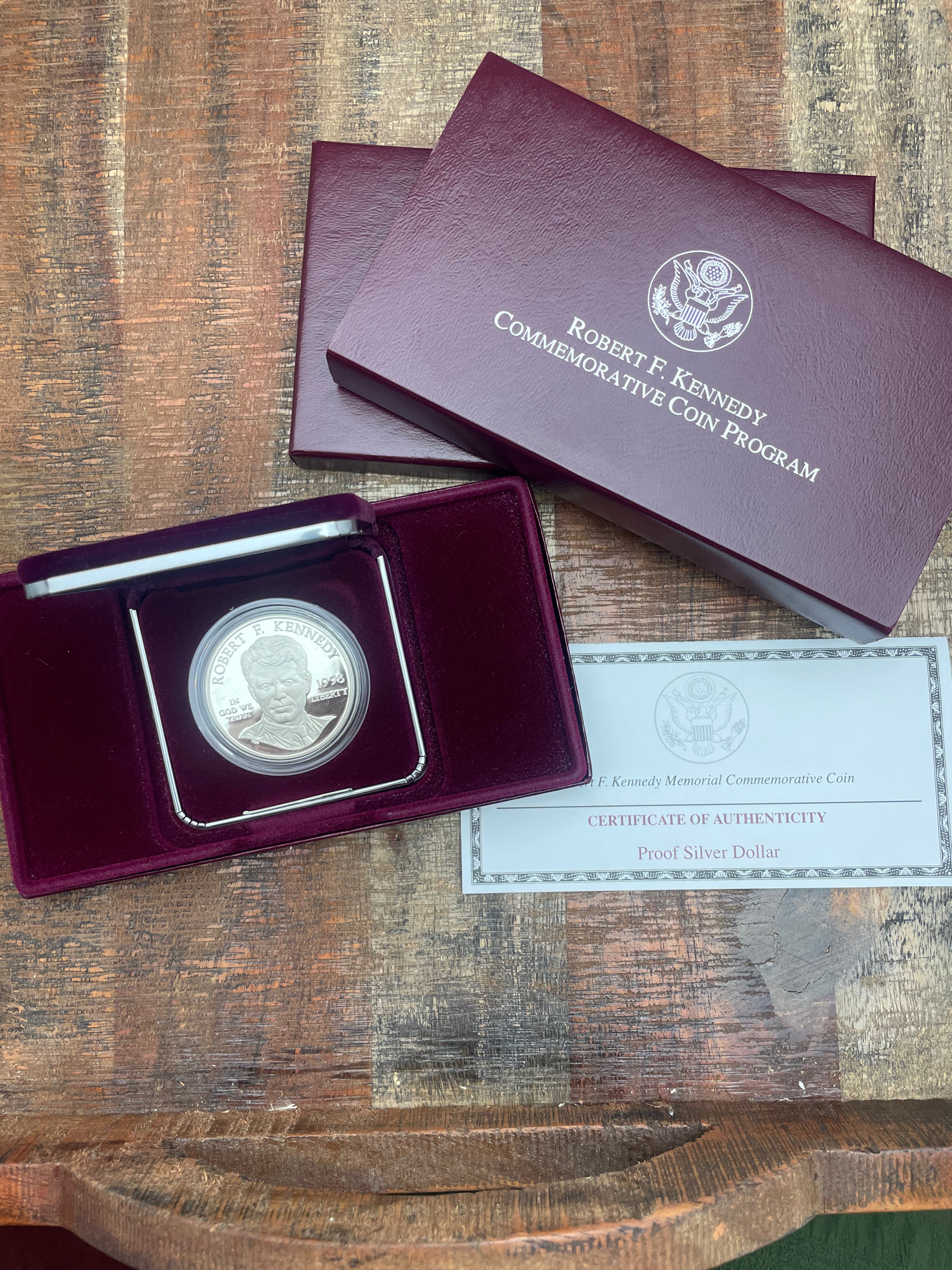 1993 Robert F. Kennedy Memorial Commemorative Coin~ Silver Proof Dollar ~ OGP with COA