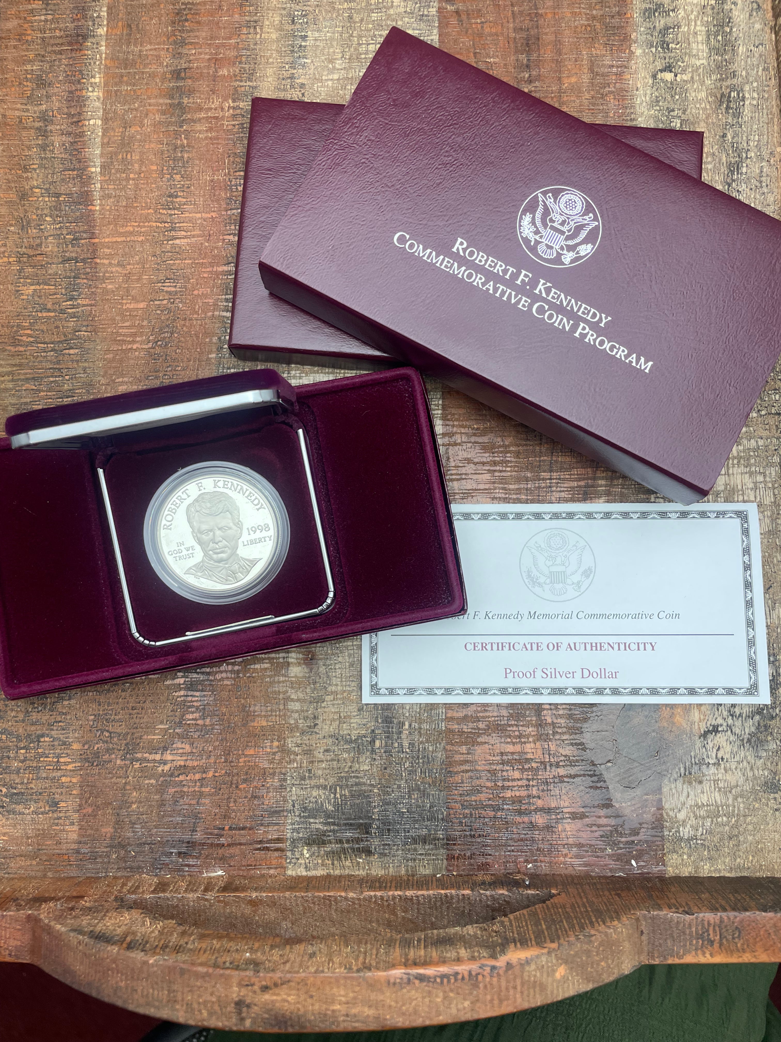 1993 Robert F. Kennedy Memorial Commemorative Coin~ Silver Proof Dollar ~ OGP with COA