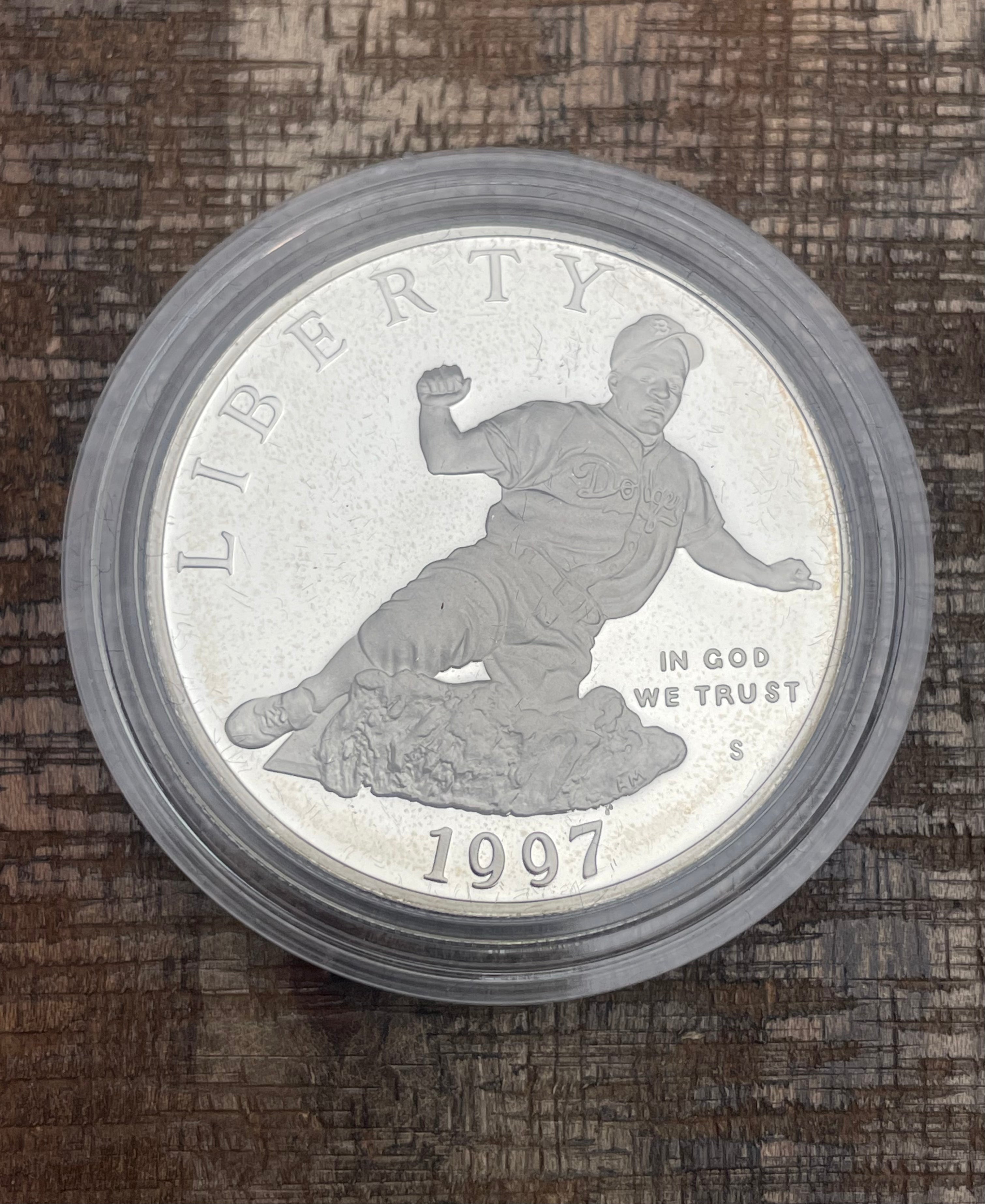 1997 Jackie Robinson 50th Anniversary Commemorative Coins~ Proof Silver Dollar ~ OGP with COA