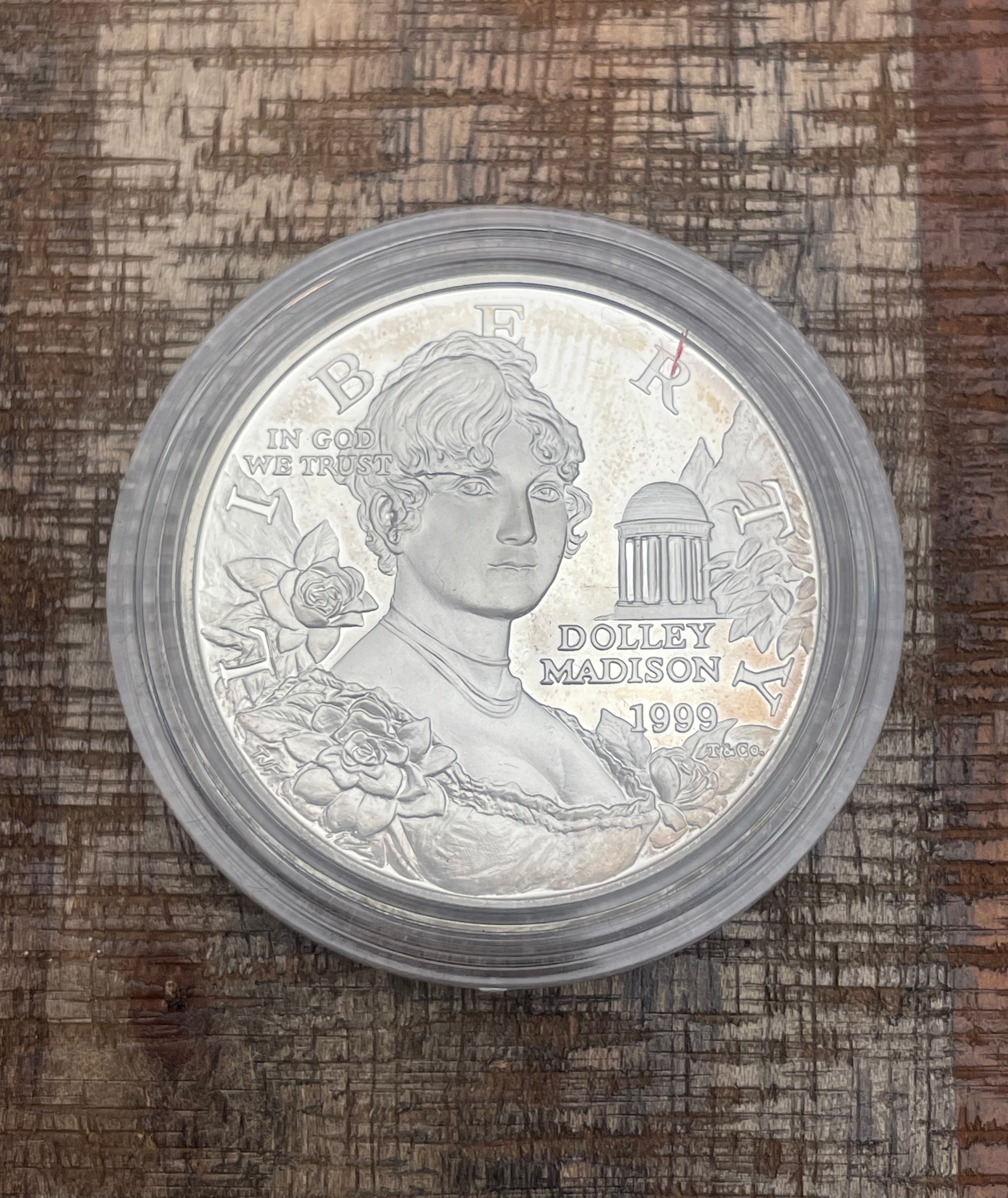 1999 Dolley Madison Commemorative Silver Dollar~Proof Silver Dollar~OGP with COA