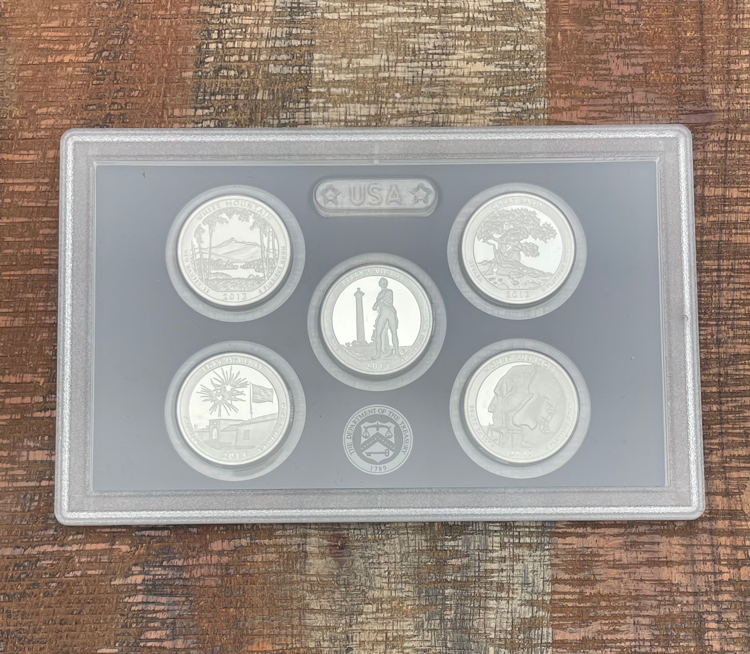 2013 US Mint America the Beautiful Quarters Silver Proof Set in OGP with COA