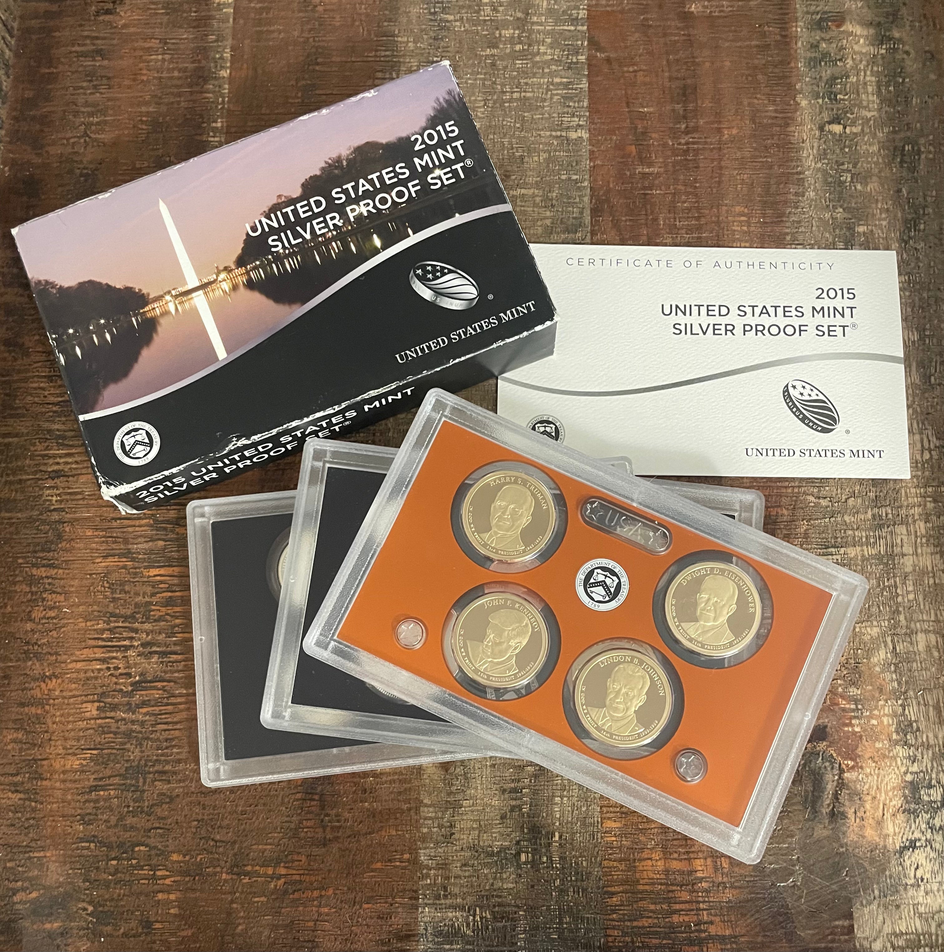 2015  US Mint Silver Proof Set ~ In OGP with COA