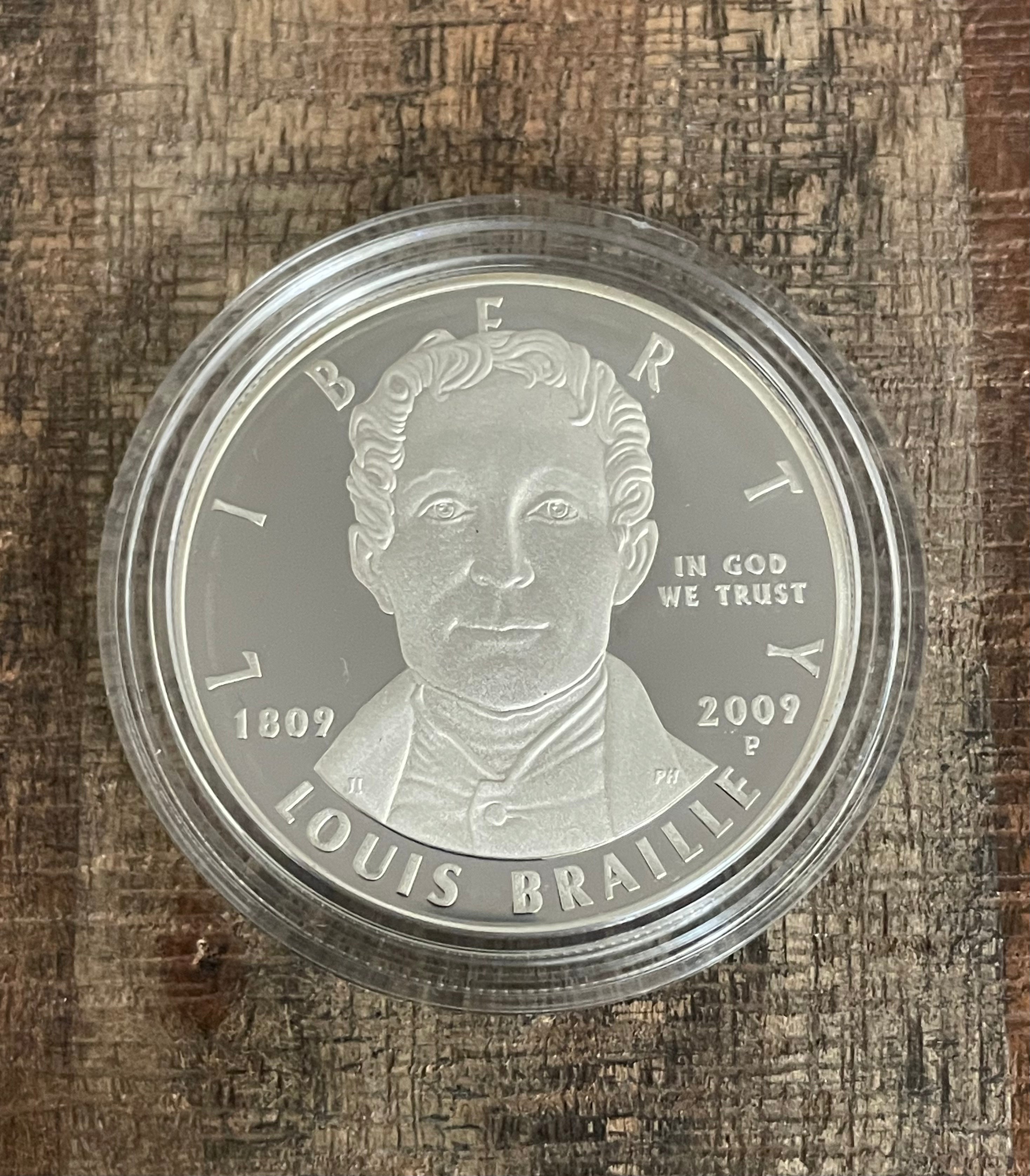 2009 Louis Braille Bicentennial Silver Dollar~Proof Silver Dollar~In OGP with COA
