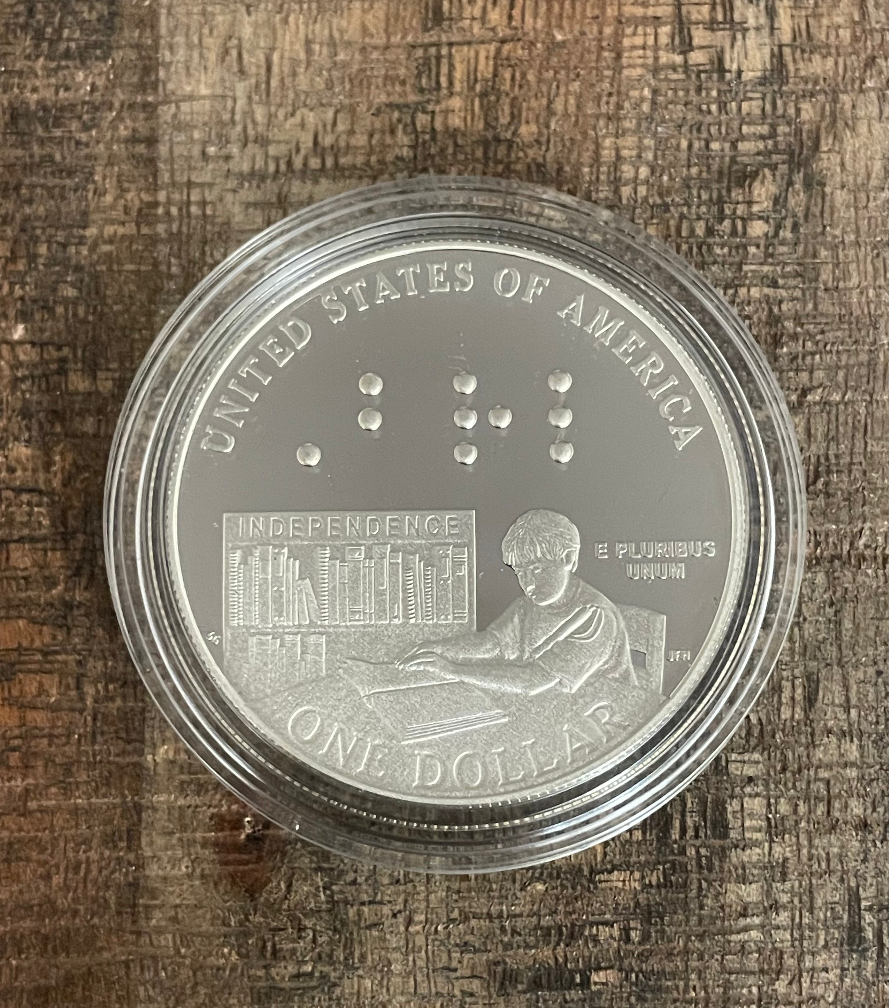 2009 Louis Braille Bicentennial Silver Dollar~Proof Silver Dollar~In OGP with COA