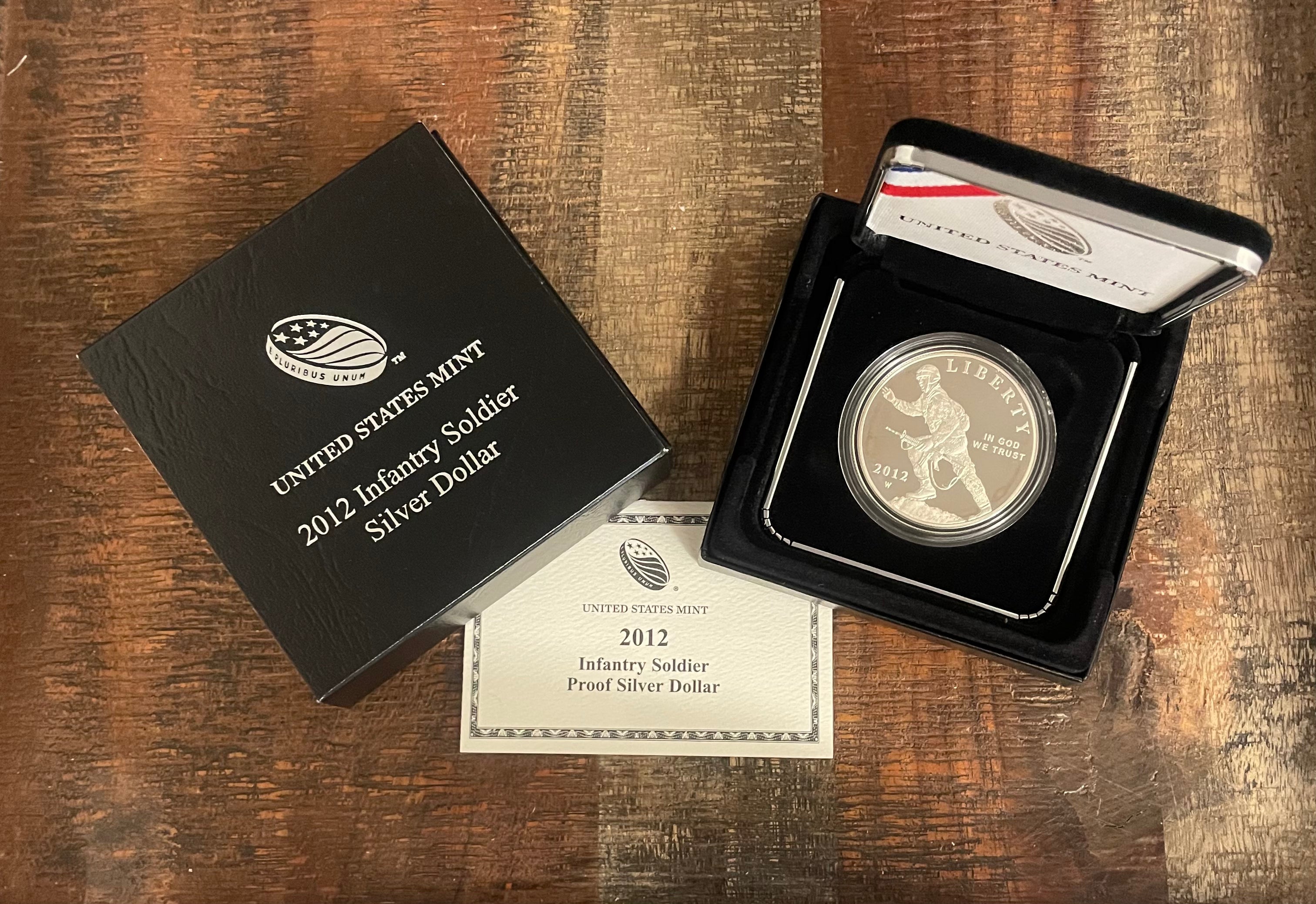 2012 Infantry Soldier~Proof Silver Dollar~In OGP with COA