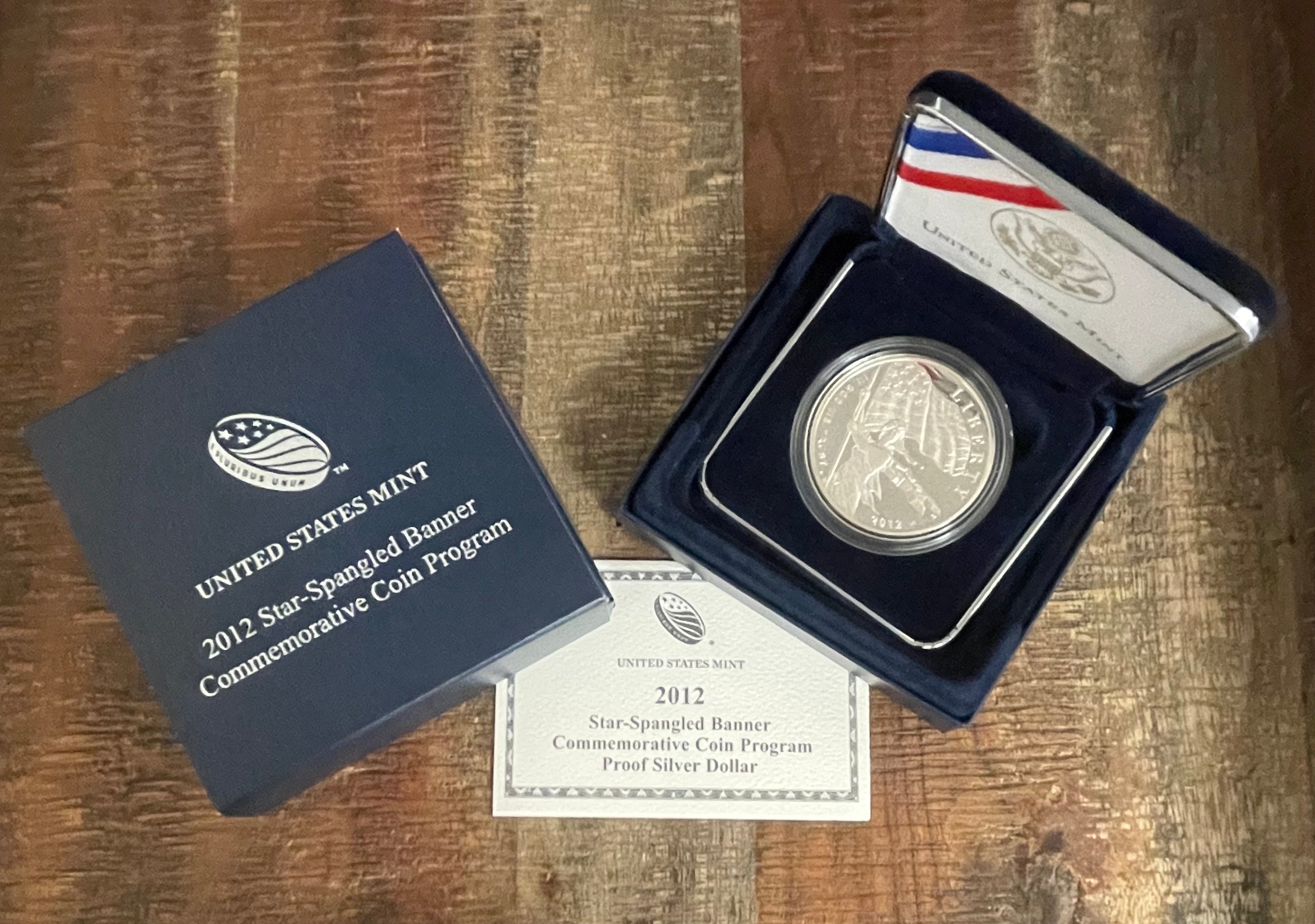2012 Star-Spangled Banner Commemorative Coin Program~ Proof Silver Dollar~In OGP with COA