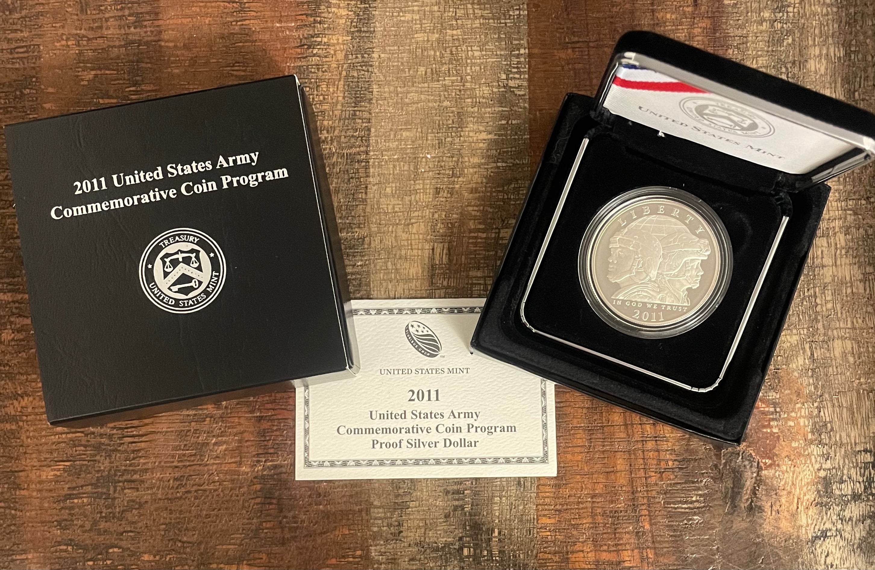 2011 United States Army Commemorative Proof Silver Dollar~In OGP with COA