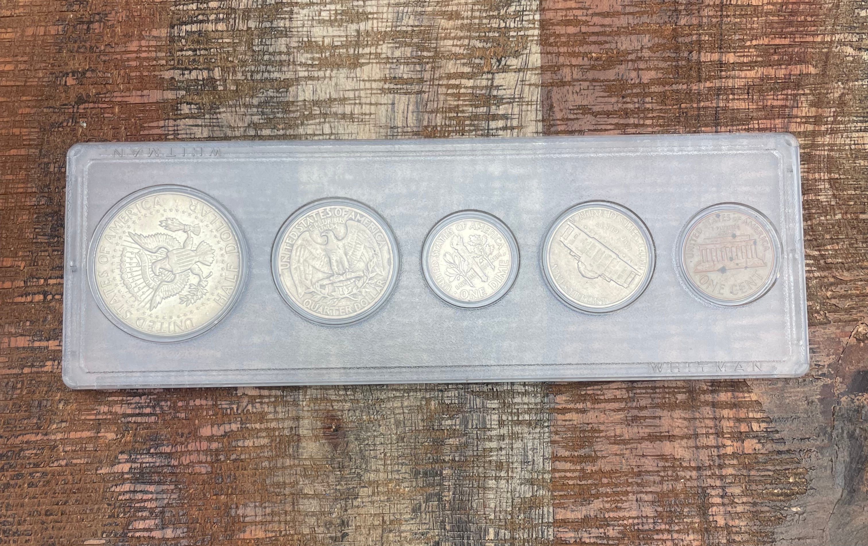 1968 Birth Year Set, 5 coin set with 40% Silver Half Dollar.