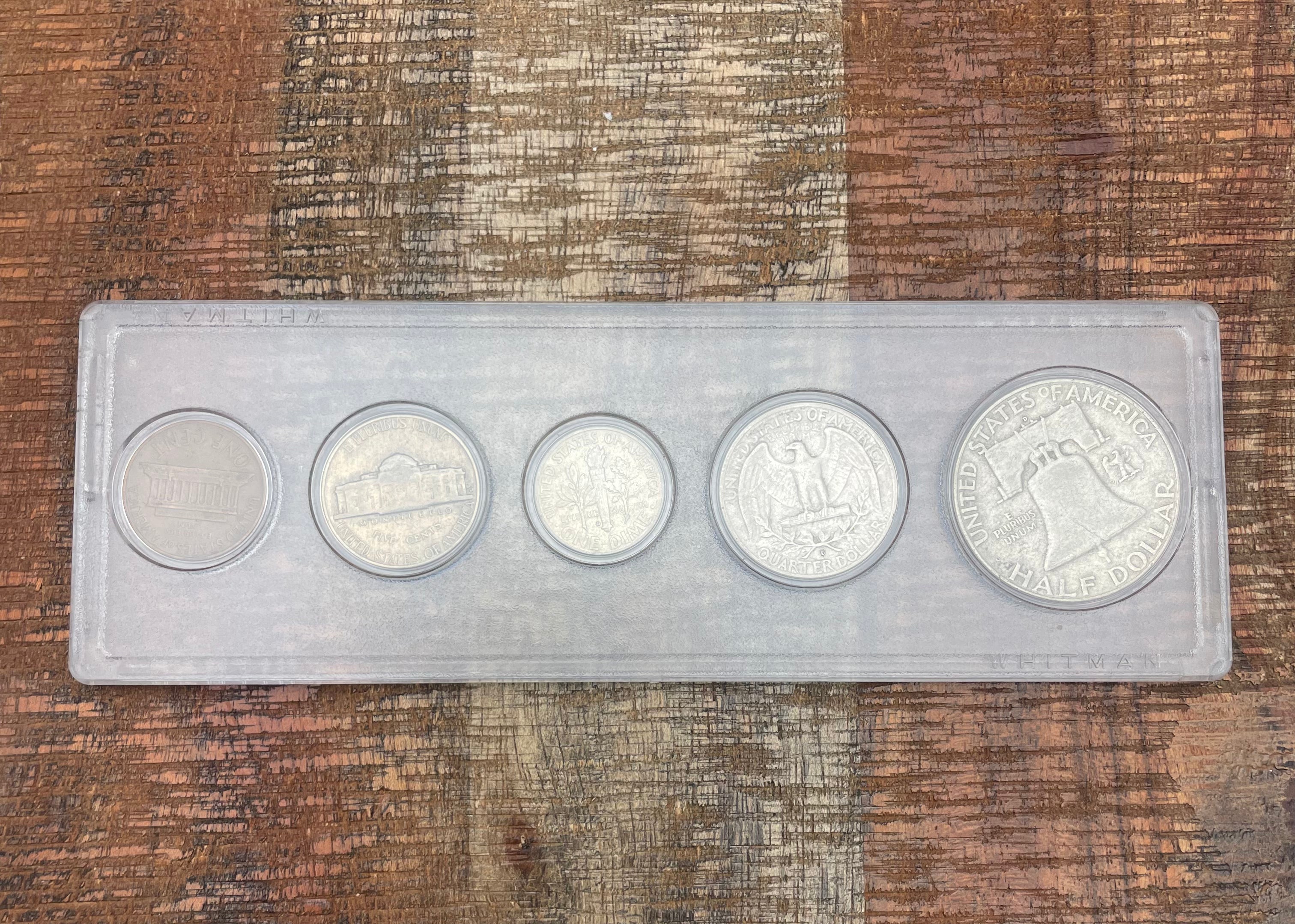 1962-D Birth Year Set, 5 coin set with 90% Silver Half Dollar, Quarter, & Dime.