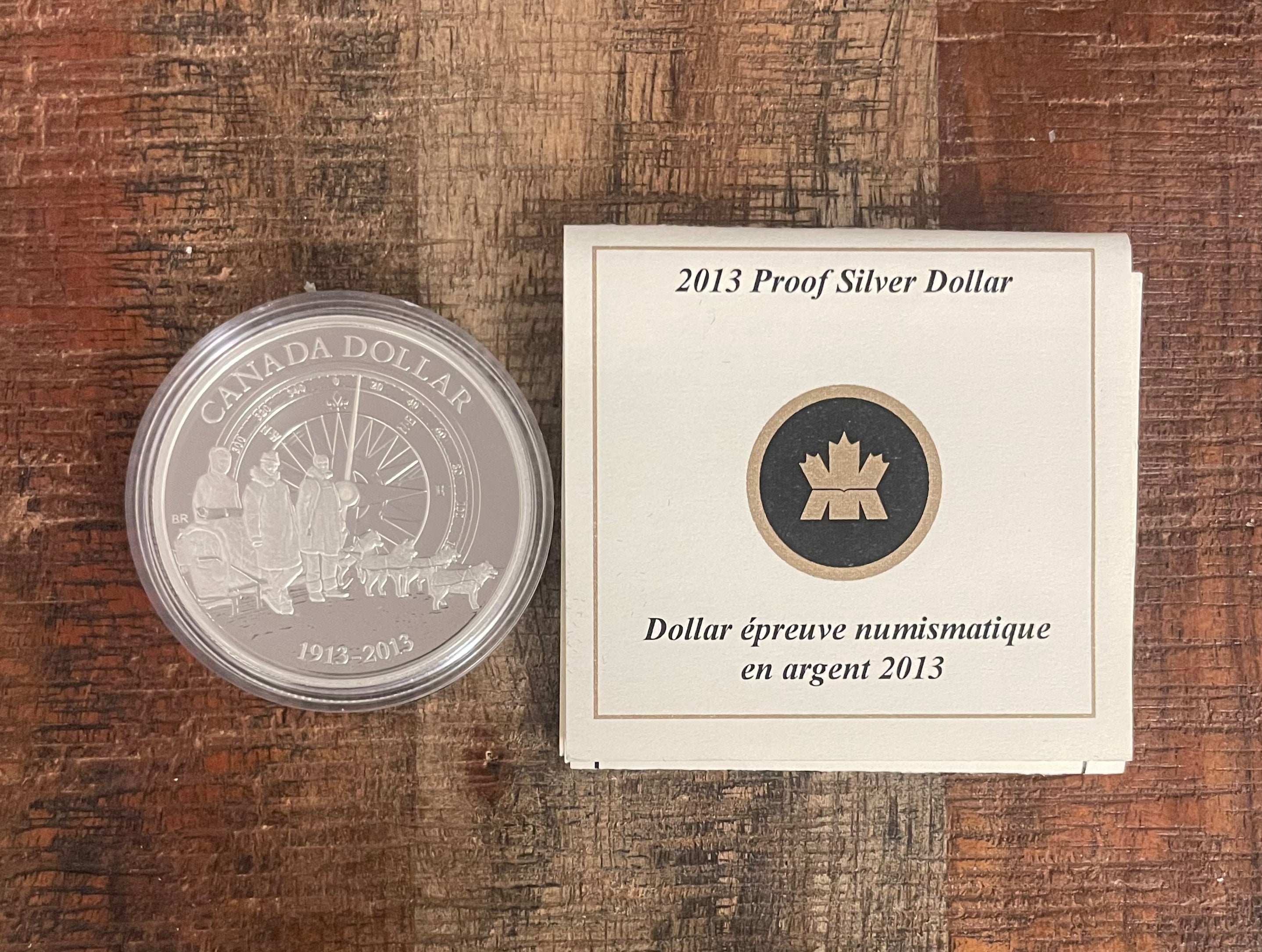 2013 $1 Canadian Proof Silver Dollar ~ The Canadian Arctic Expedition 1913-1916~In OGP with COA