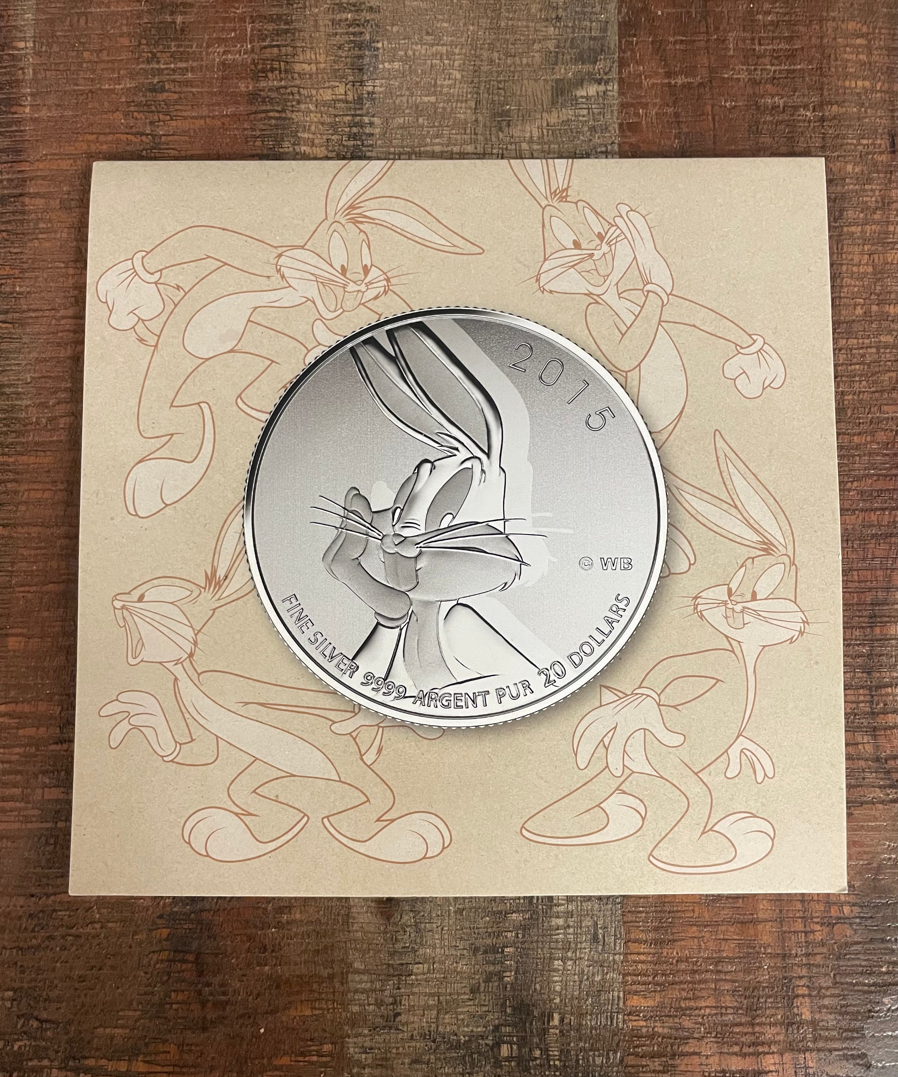 2015 $20 Canada Bugs Bunny Silver Coin ~ .9999 Fine Silver ~ In OGP
