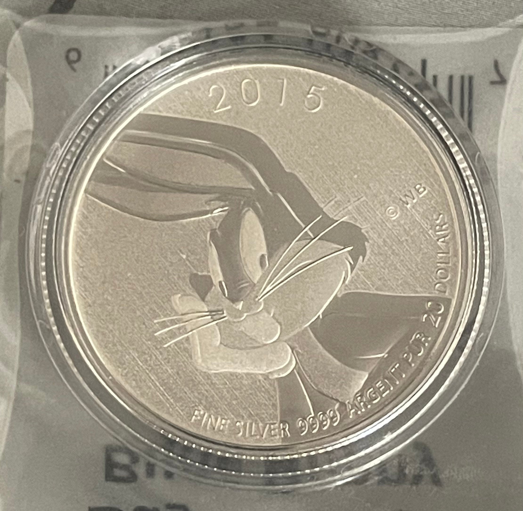 2015 $20 Canada Bugs Bunny Silver Coin ~ .9999 Fine Silver ~ In OGP