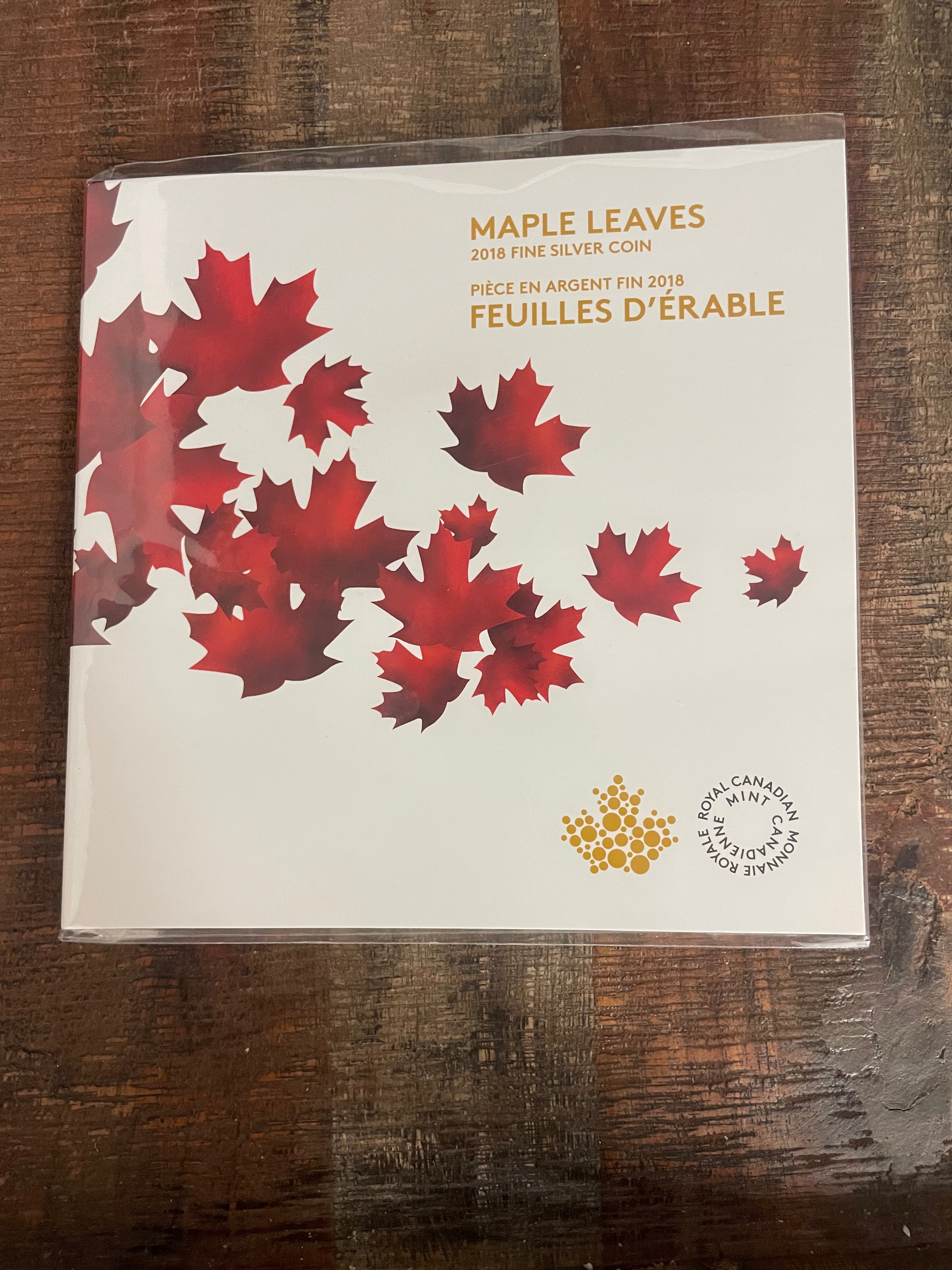 2018 $10 Maple Leaves ~ .9999 Silver ~ Royal Canadian Mint