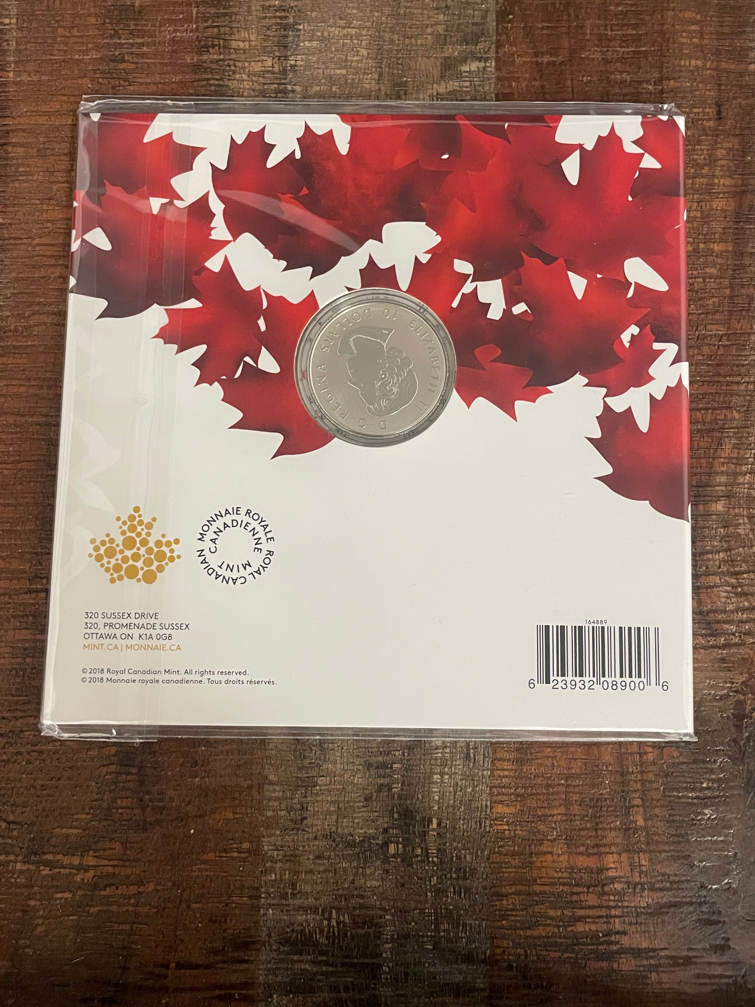 2018 $10 Maple Leaves ~ .9999 Silver ~ Royal Canadian Mint