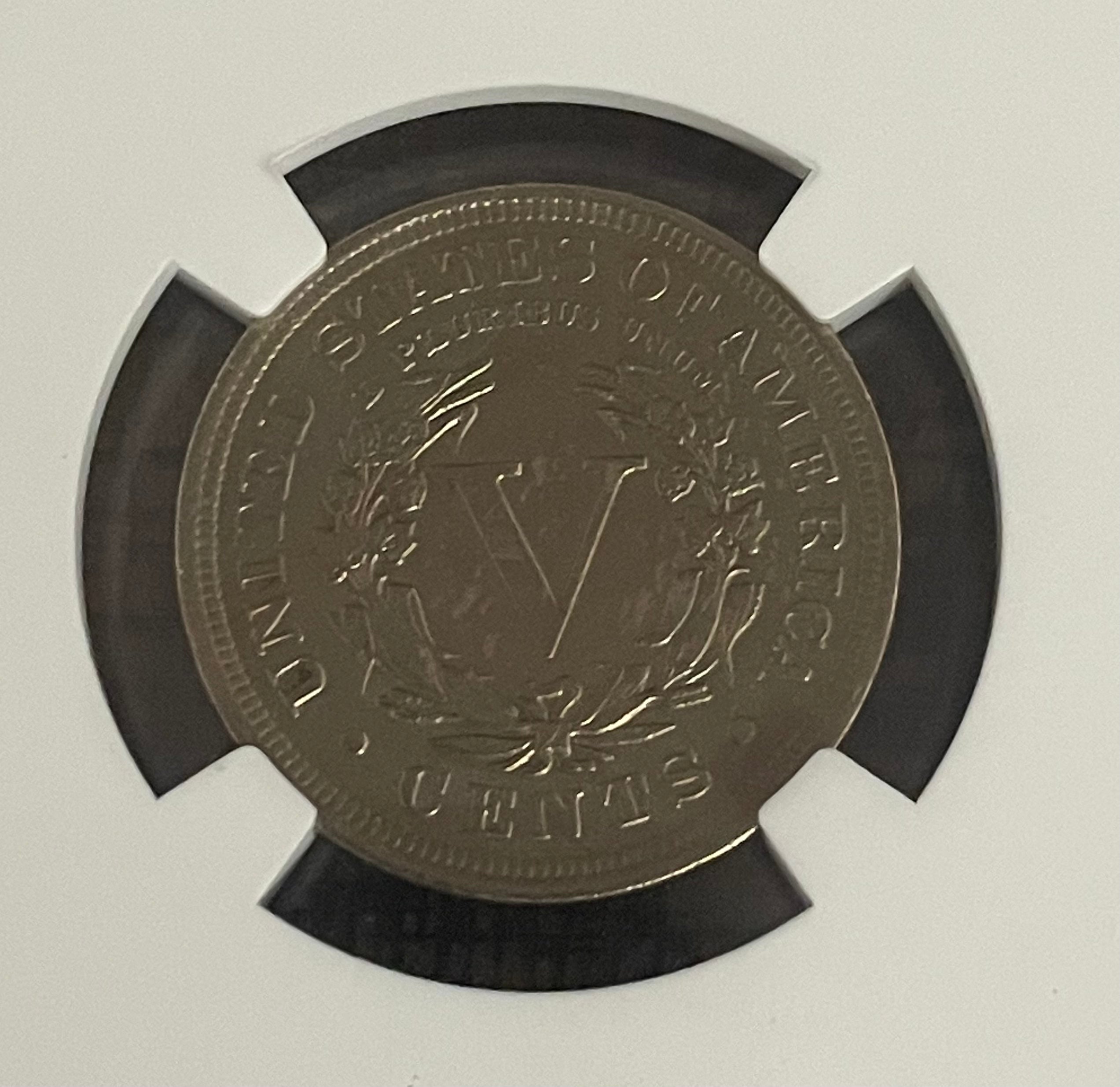 1910 5C US Liberty Nickel ~ NGC graded AU Details-Cleaned