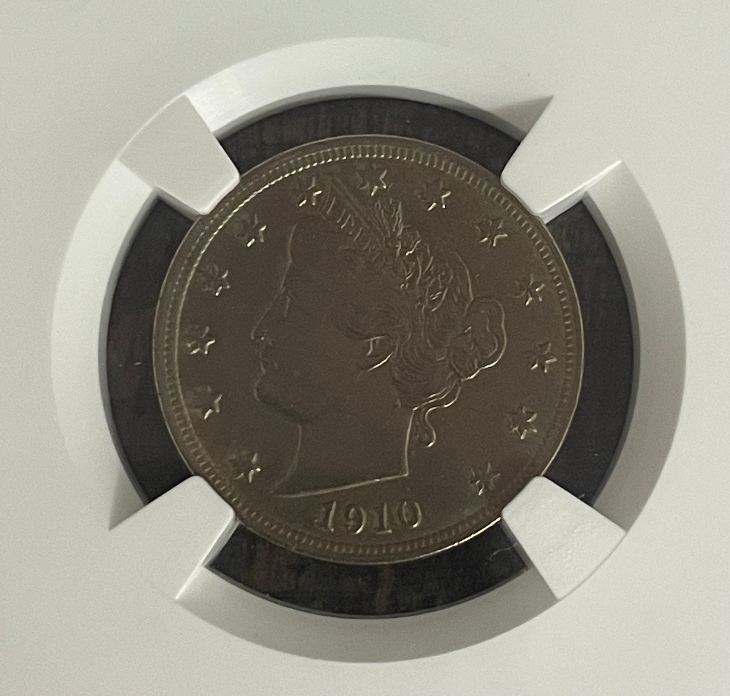 1910 5C US Liberty Nickel ~ NGC graded AU Details-Cleaned