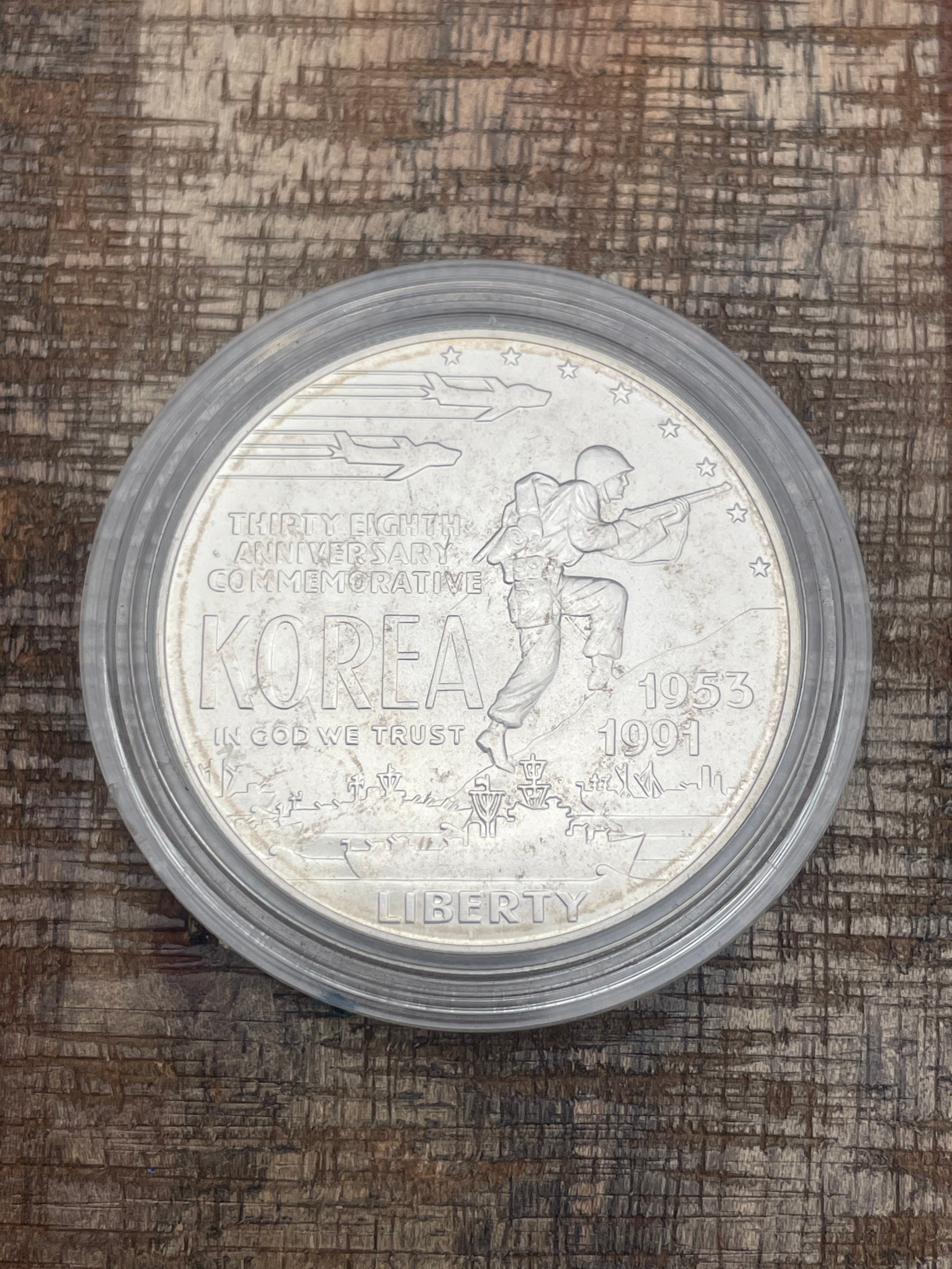 1991-D $1 US Korean War Memorial Commemorative Coin ~ Uncirculated Silver Dollar ~ In OGP with COA