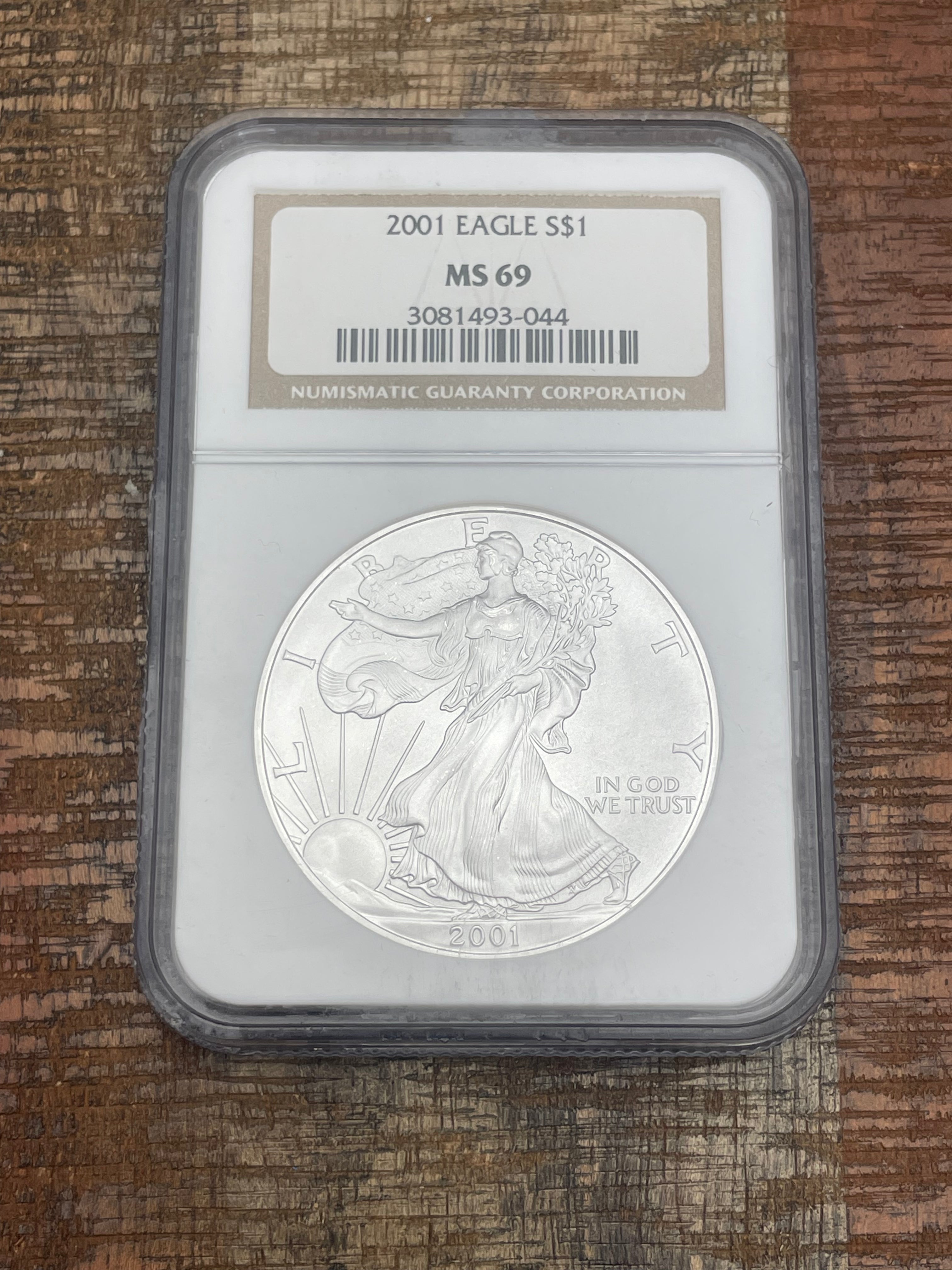 2001 $1 American Silver Eagle NGC graded MS69