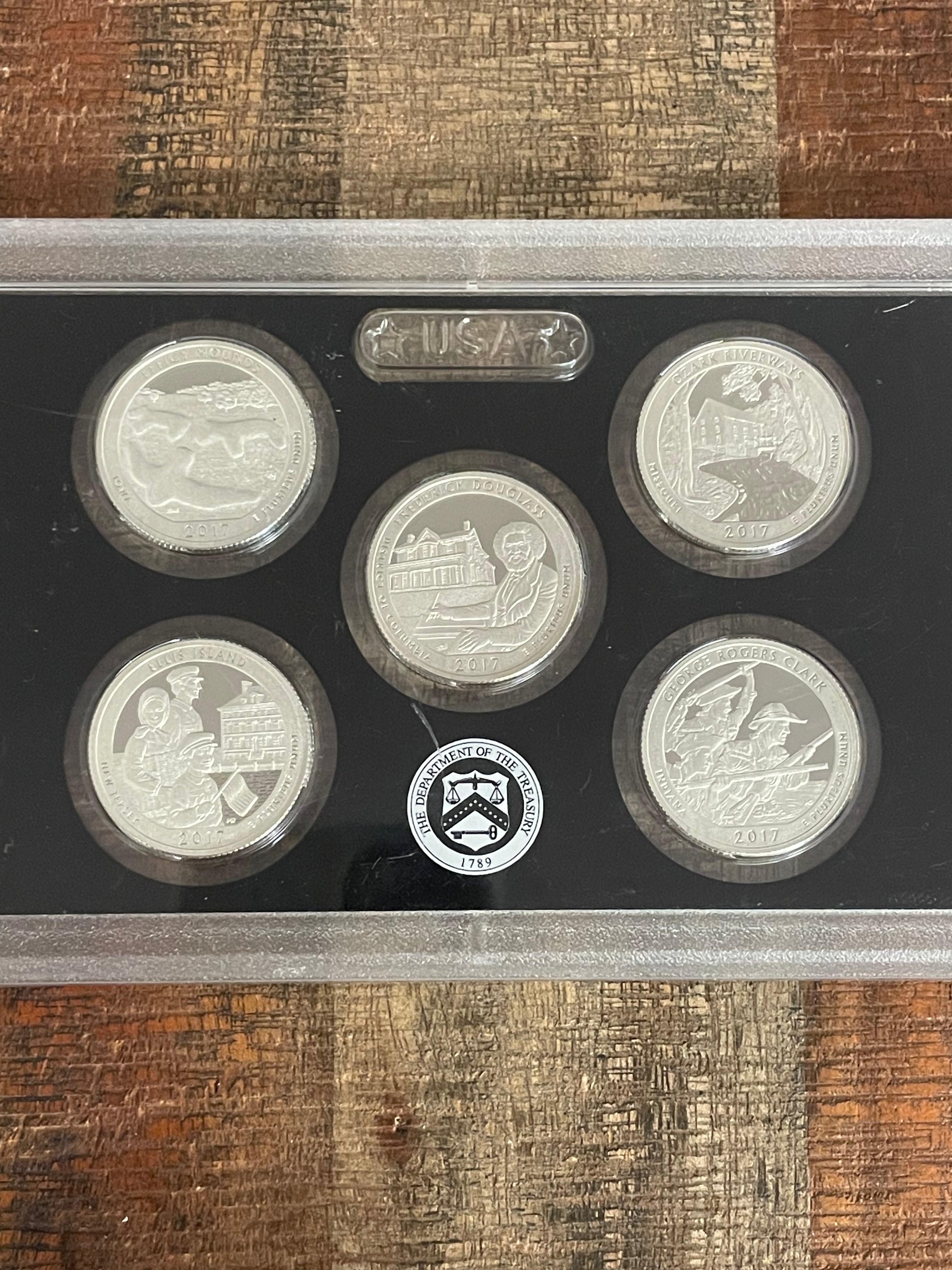 2017 US Mint America the Beautiful Quarters Silver Proof Set in OGP ~ NO BOX NO COA