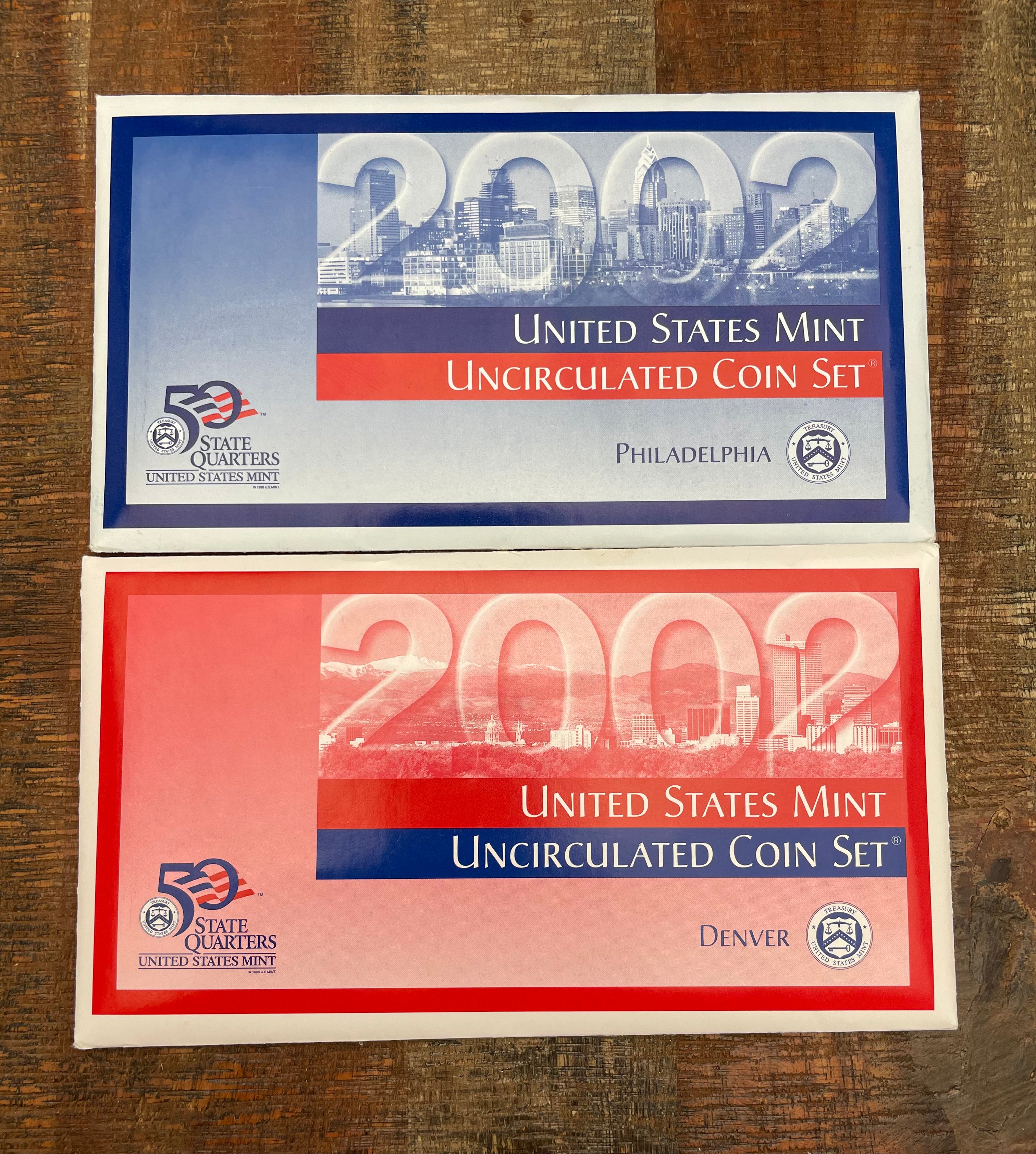 2002 P & D ~ US Mint Uncirculated Coin Set ~ In OGP with COA