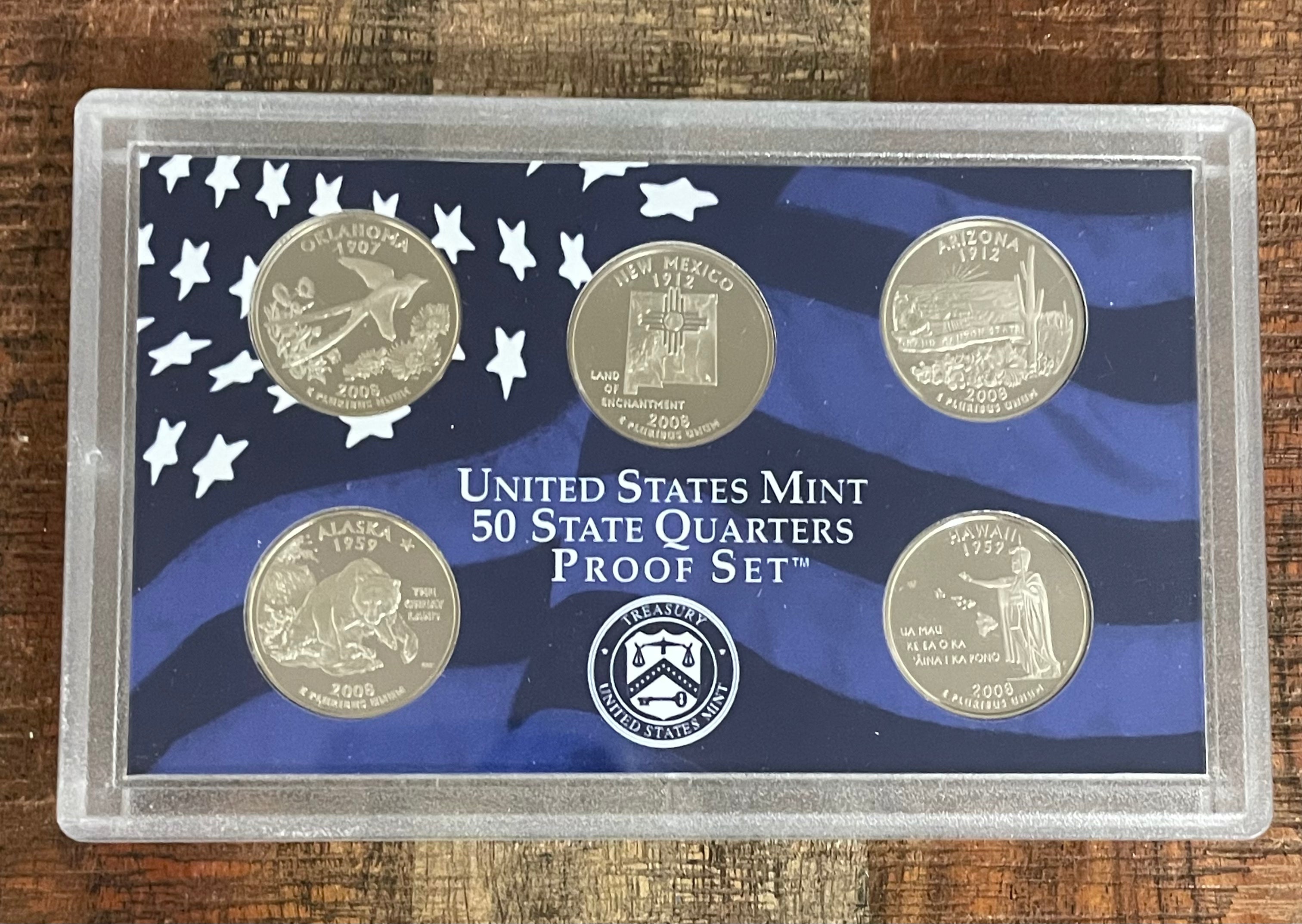 2008 US Mint 50 State Quarters Proof Set ~ No OGP No COA