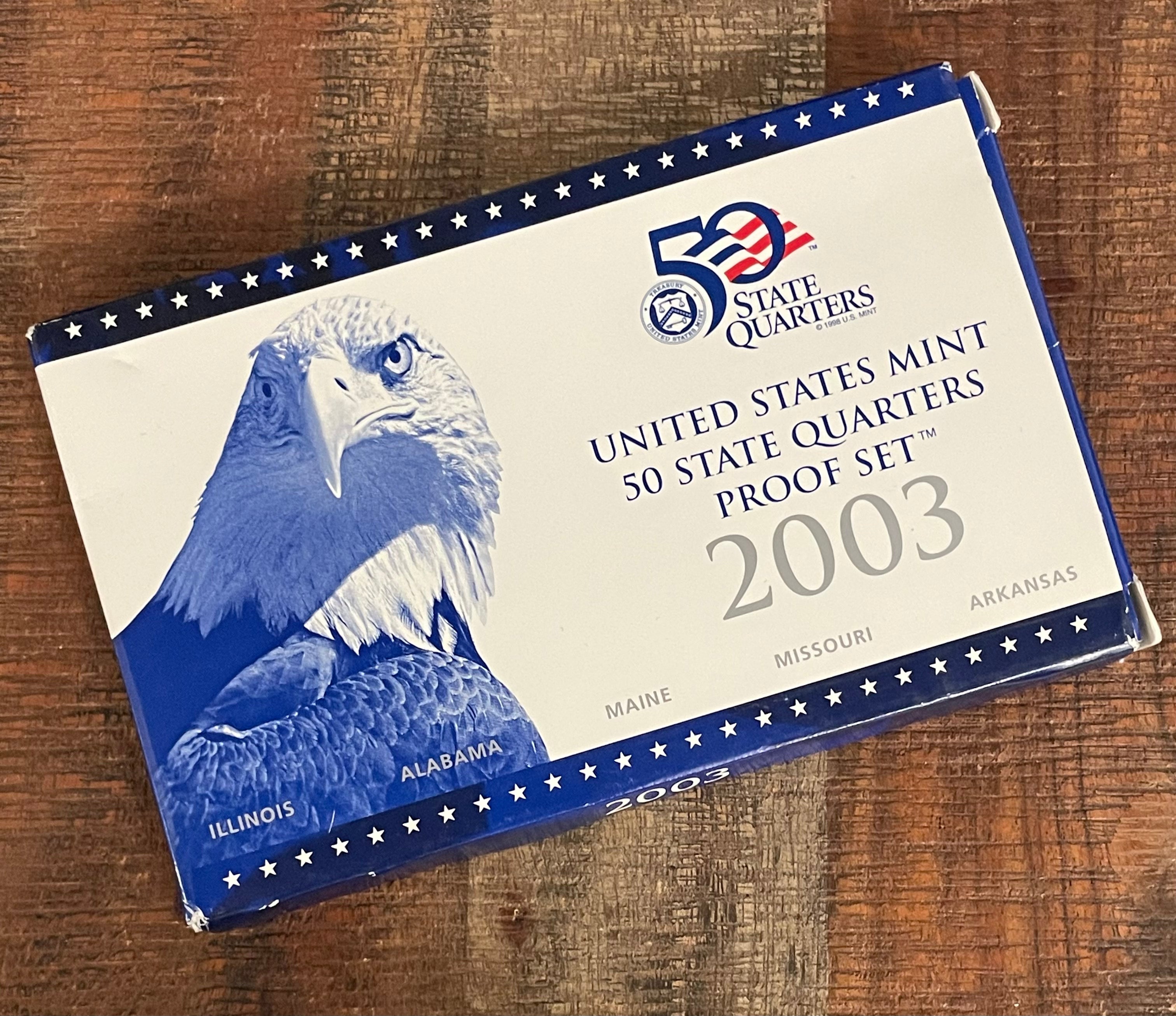 2003 US Mint 50 State Quarters Proof Set ~In OGP with COA