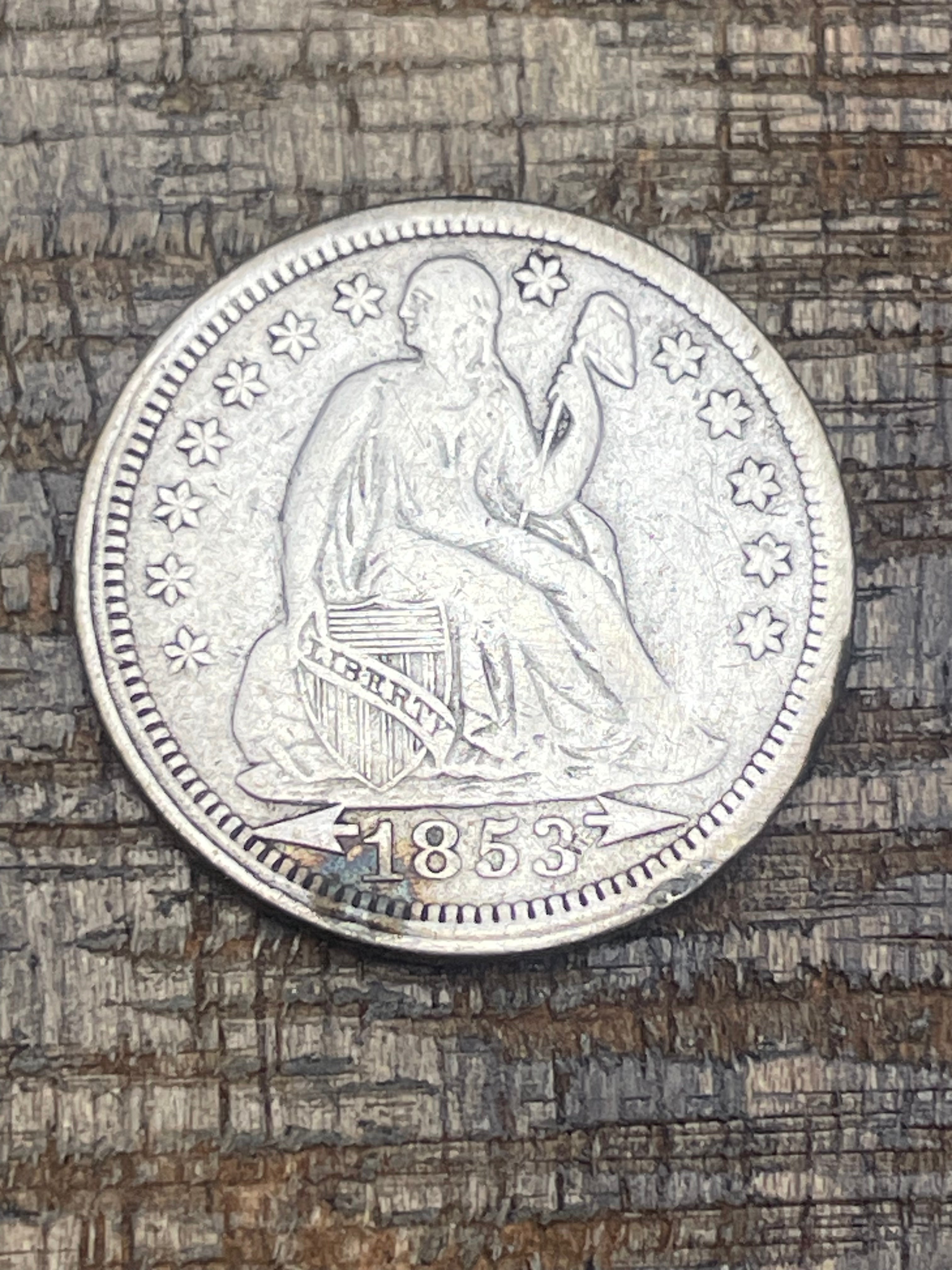 1853 10C US Seated Liberty Dime