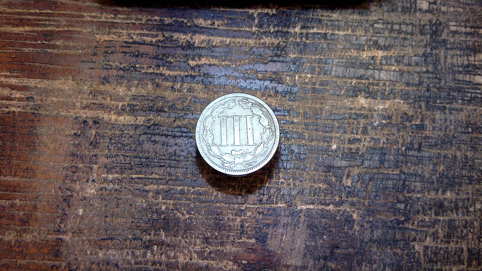 1868 3c US Three Cent Nickel