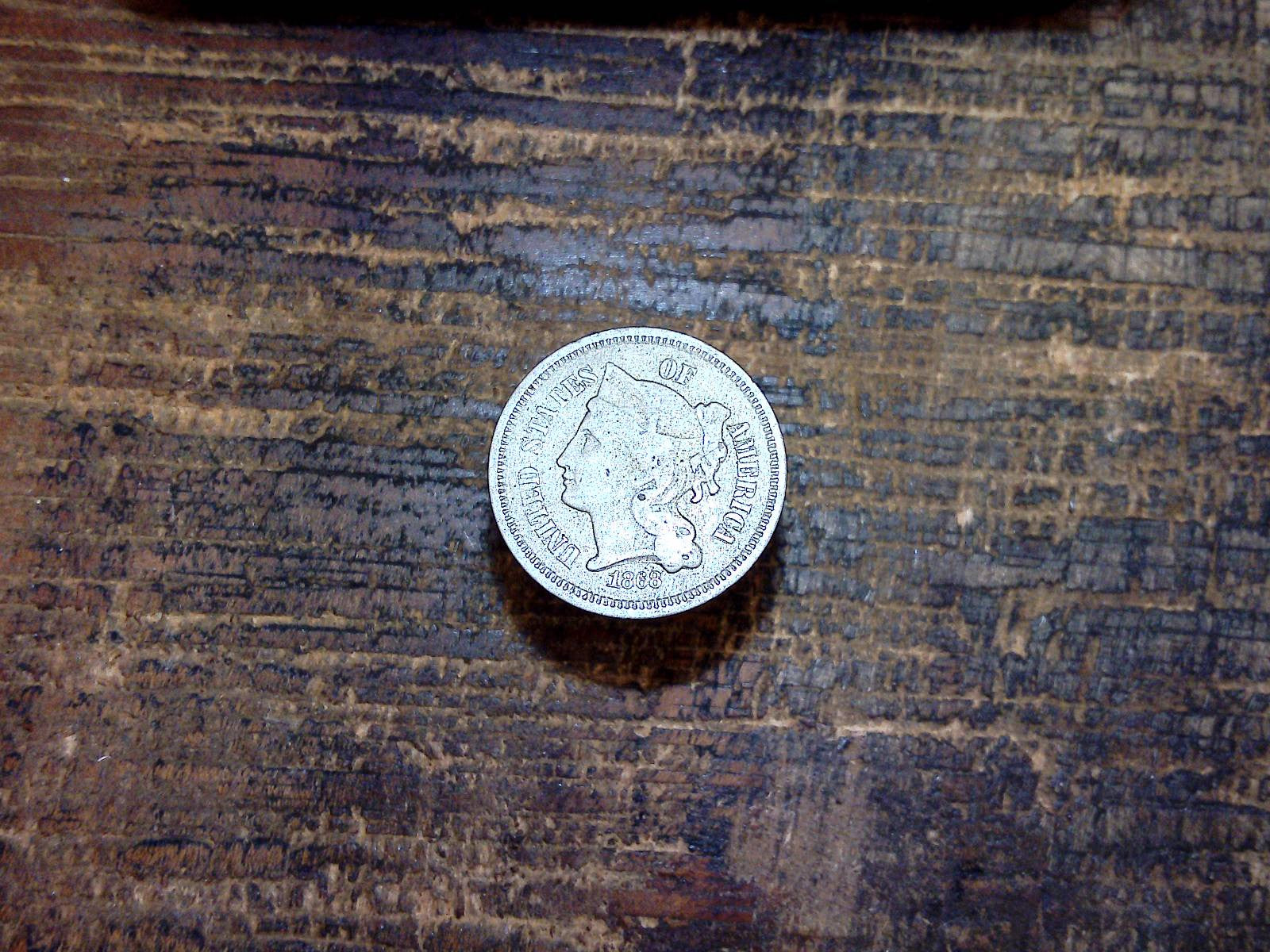 1868 3c US Three Cent Nickel