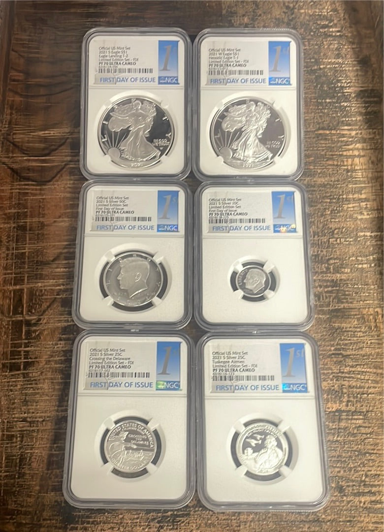 2021 S & W Limited Edition 6 Coin Silver Proof Set NGC PF70 Ultra Cameo FDOI