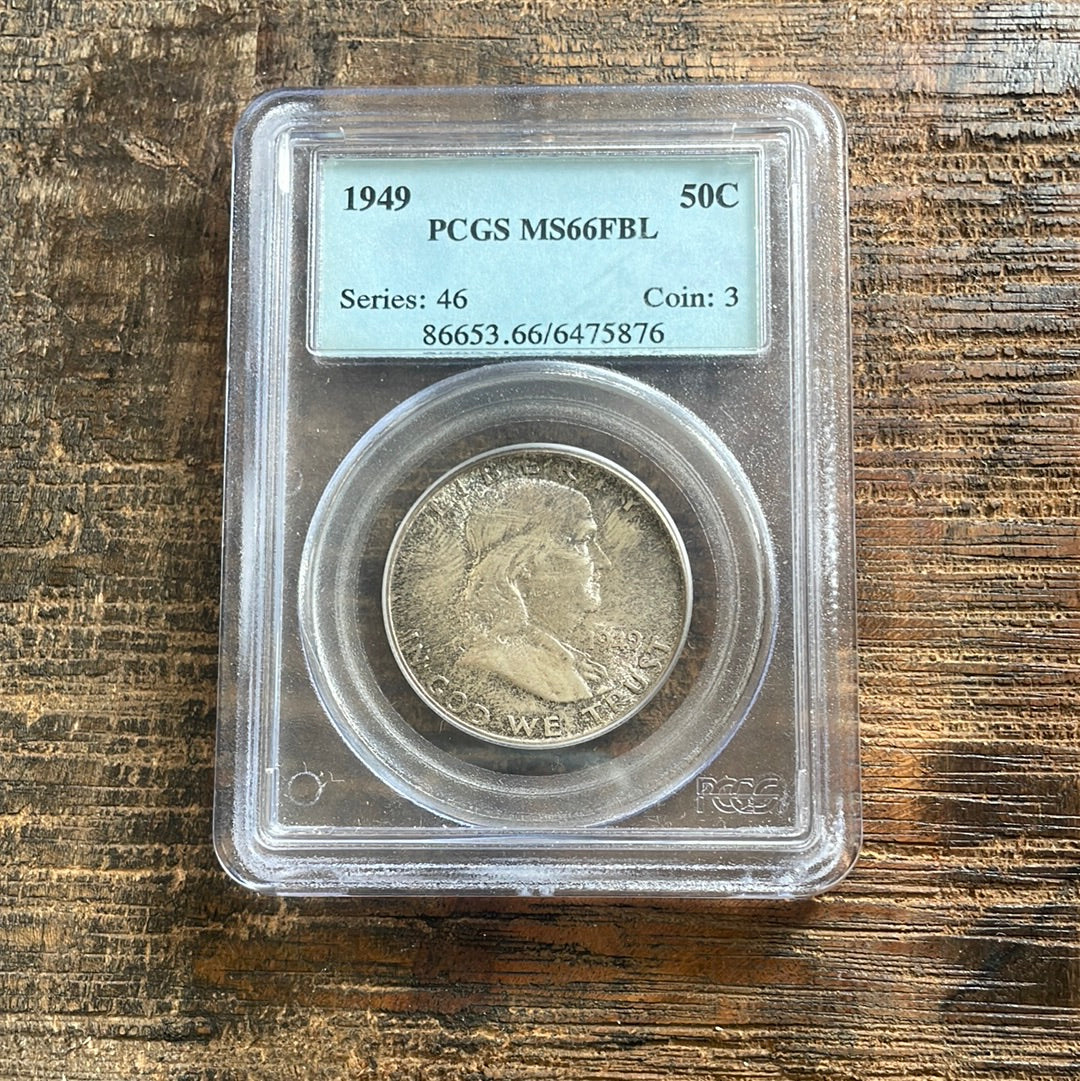 1949 50c Franklin Half Dollar PCGS MS66 FBL