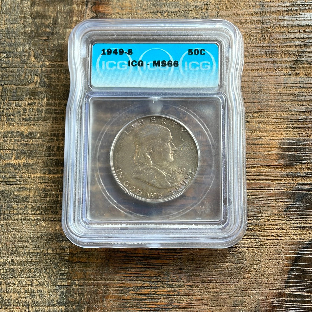 1949-S 50c Franklin Half Dollar ICG MS66