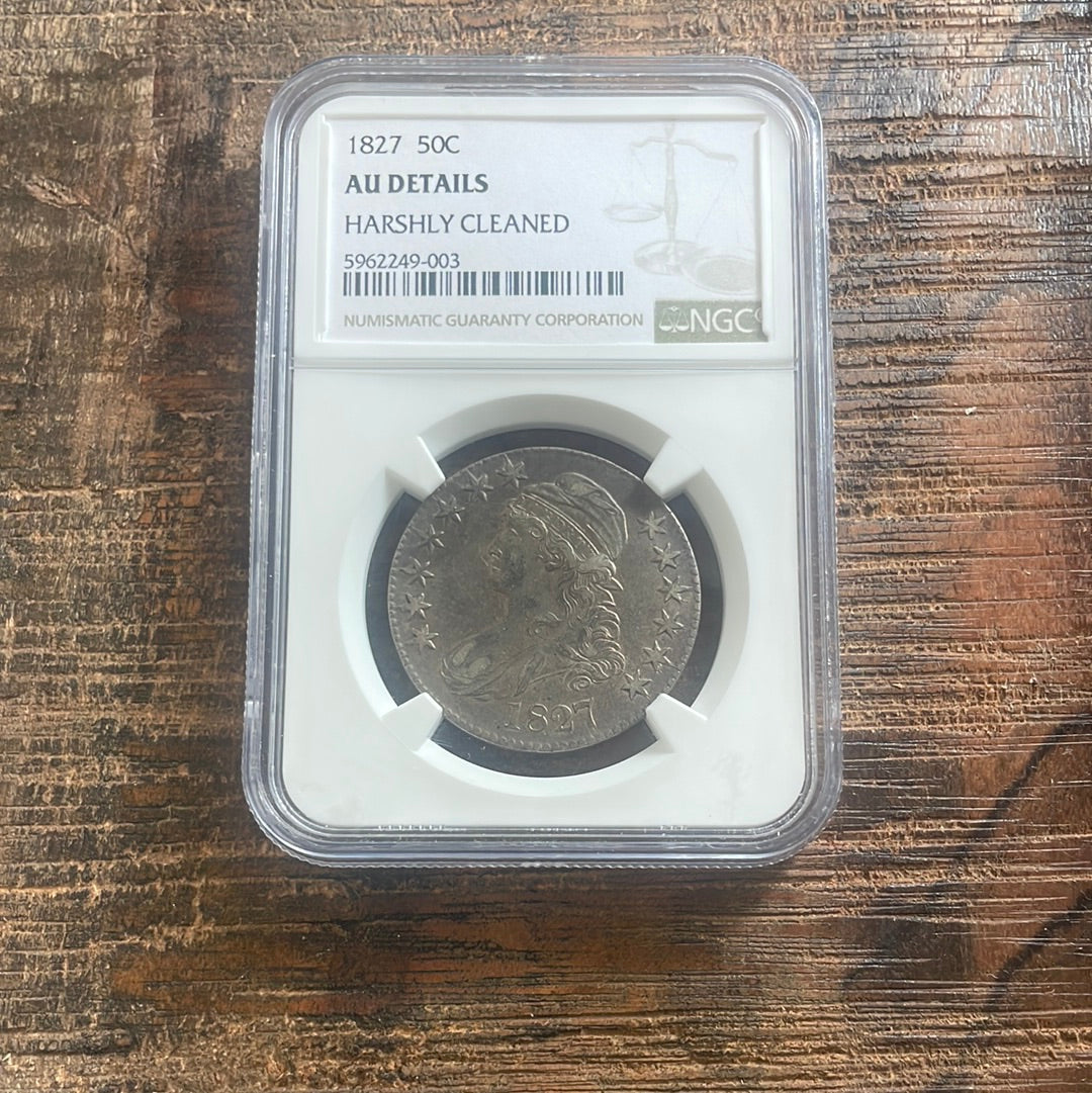 1827 50c Capped Bust Half Dollar NGC AU Details
