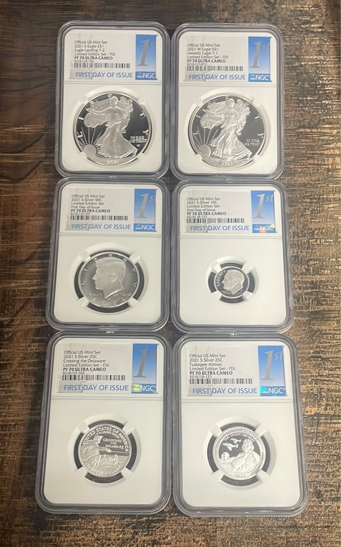 2021 S & W Limited Edition 6 Coin Silver Proof Set NGC PF70 Ultra Cameo FDOI