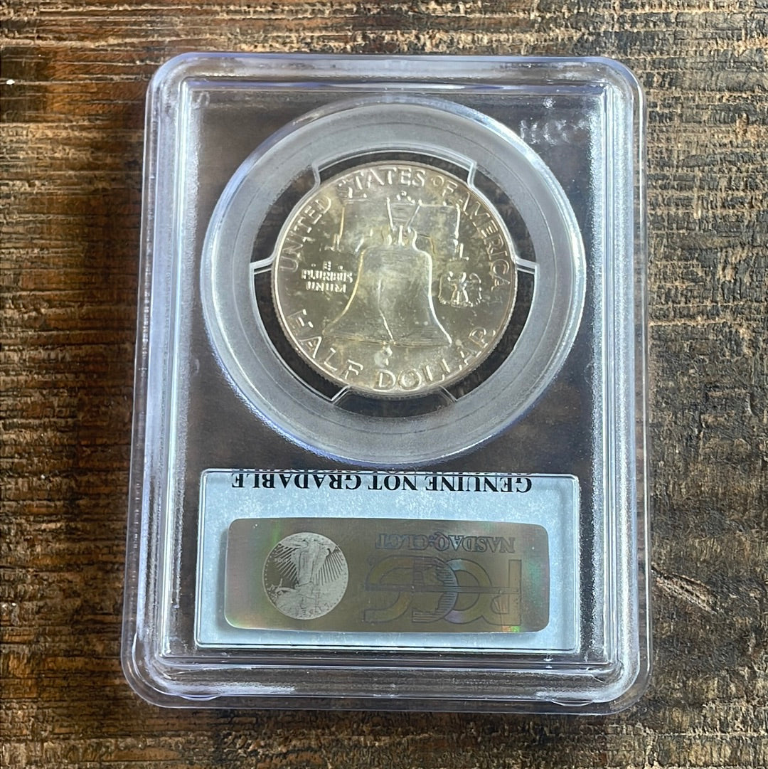1963 50c Franklin Half Dollar PCGS Genuine Env. Damage-UNC Details