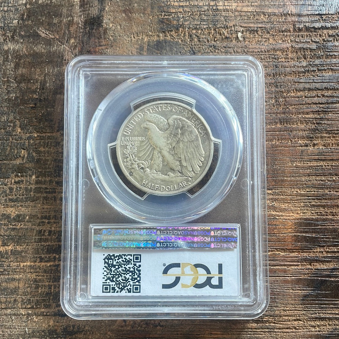 1938-D 50c Walking Liberty Half Dollar PCGS VF35