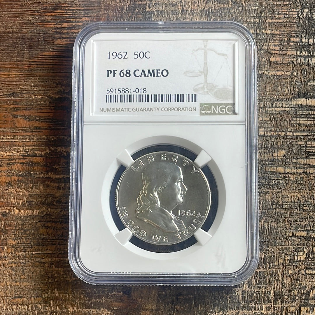 1962 50c Franklin Half Dollar NGC PR68 Cameo