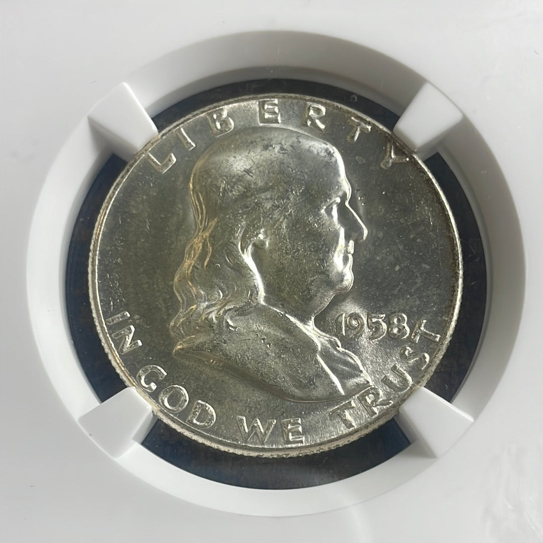 1958 50c Franklin Half Dollar NGC MS64