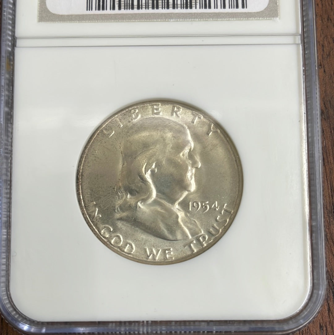 1954-S 50c Franklin Half Dollar NGC MS65