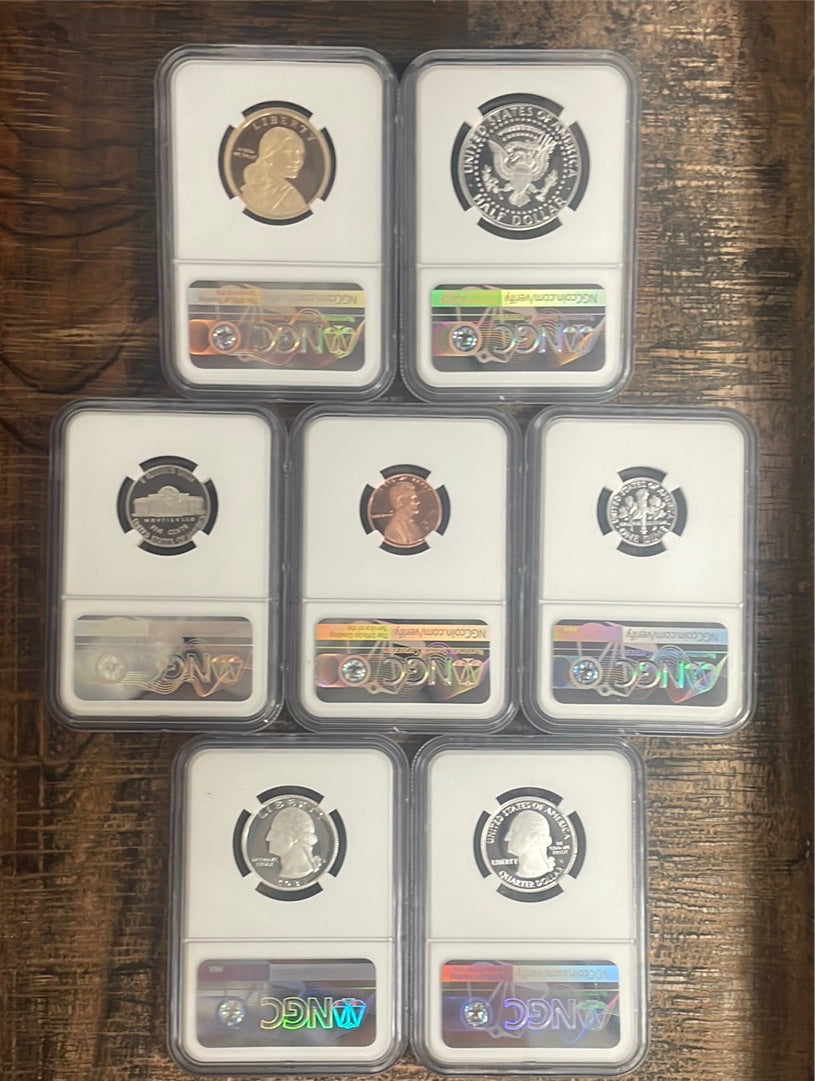 2021 S 7-Coin Silver Proof Set NGC PF70 Ultra Cameo - AR