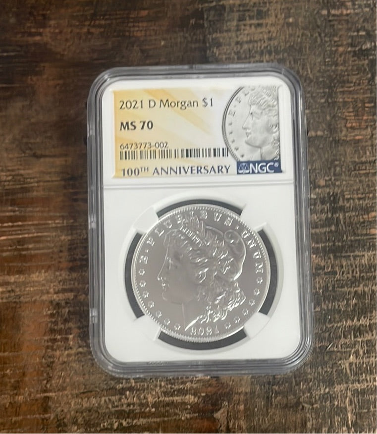 2021 D $1 Morgan NGC MS70 100th Anniversary