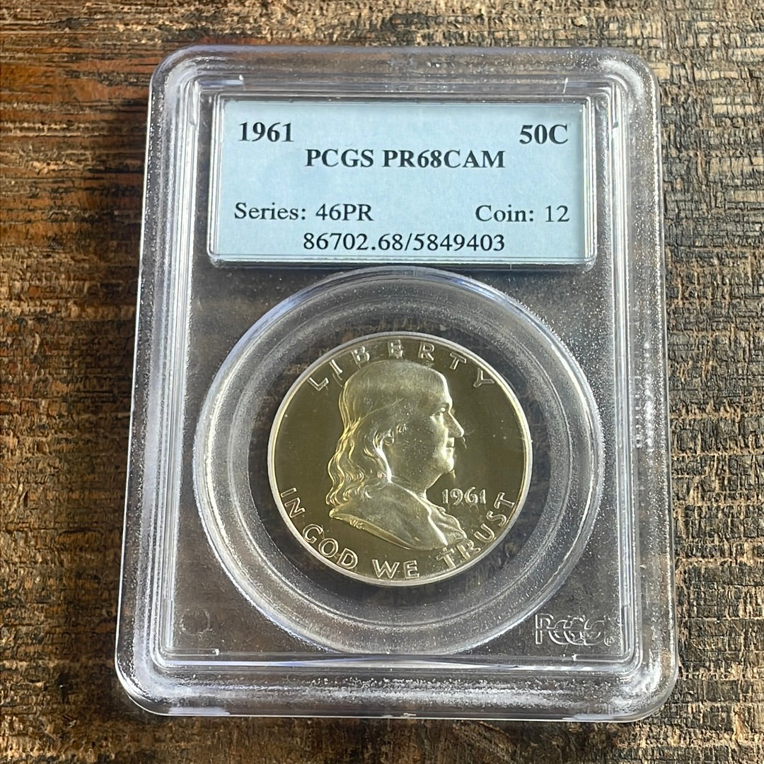 1961 50c Franklin Half Dollar PCGS PR68 CAM